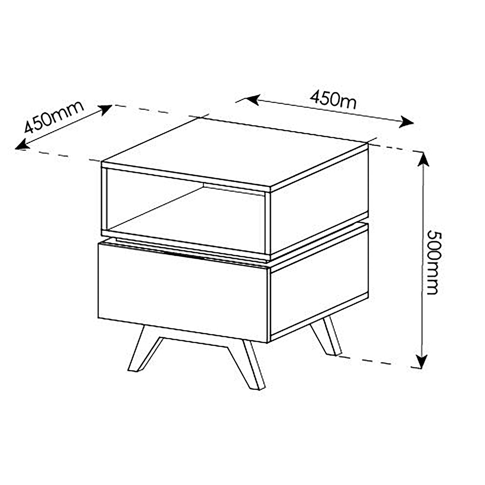 Criterion SILVERTON Oak Grey End Table - Stylish Side Table for Living Room, Bedroom, or Office