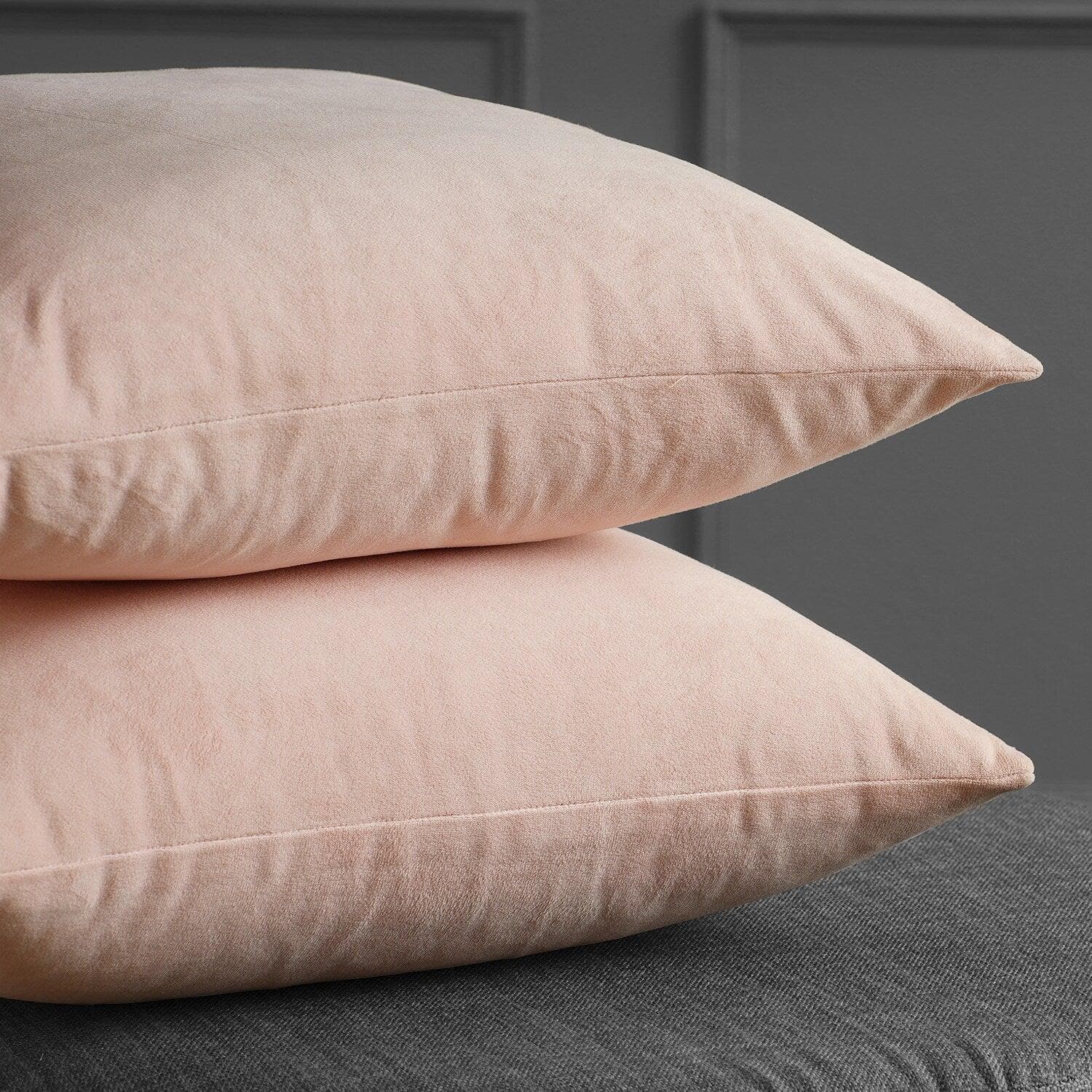 Rosey Dawn Signature Velvet Cushion Covers (Set of 2) - Soft Luxury Pillow Cases for Sofa, Bed & Home Decor