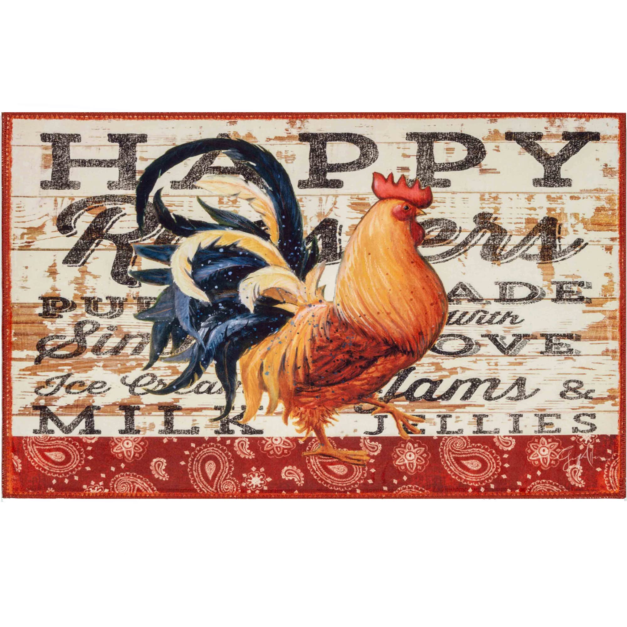 Happy Rooster Farmhouse Kitchen Rug - 22