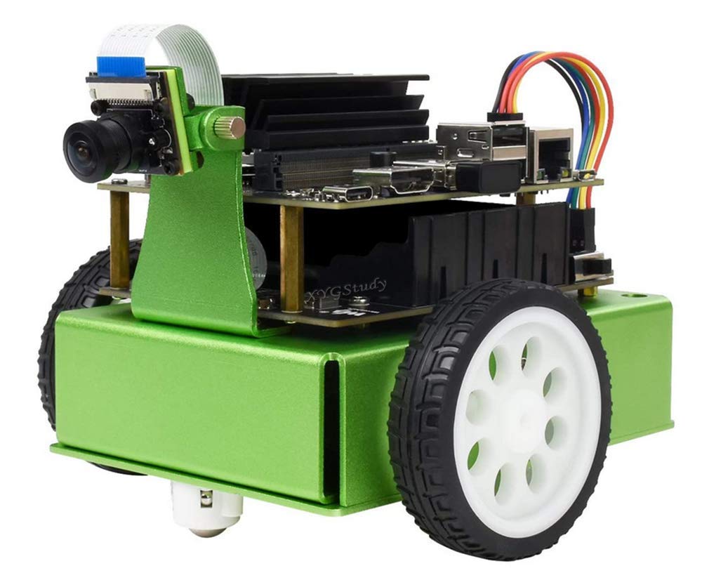 Jetson Nano 2GB Developer Kit with AI Smart Robot JetBot Accessories - Front Camera, ROS Nodes Code, WiFi Wireless, Facial Recognition & Object Tracking for Self-Driving Robots | Ideal for STEM Education, DIY Robotics Projects, AI Development, and Autonomous Vehicle Research