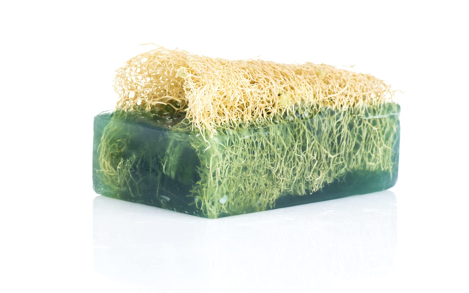 Aloe Vera Soap with Loofah - Natural Exfoliating Bar for Face & Body - Fresh Floral Citrus Scent - Handmade with Aloe Vera, Jojoba Oil & Witch Hazel - Gentle Skin Cleansing & Moisturizing [4.4oz/125g] - Perfect for Shower, Bath & Spa Day Self-Care