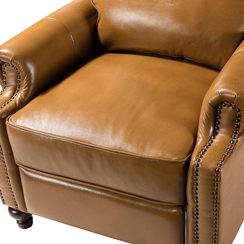 Mid Century Modern Genuine Leather Recliner Chair - Consuela Handcrafted Lounge Chair for Living Room, Office & Home Theater