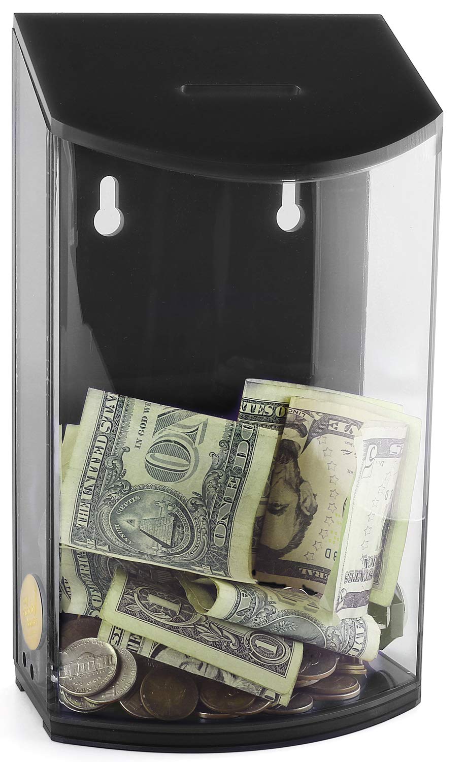 Black Acrylic Donation Box for Charity - Kupat Tzedakah Collection
