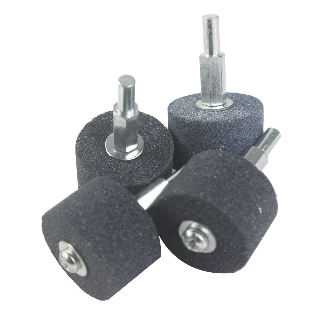 4 Pcs Mounted Grinding Stone Set - 1/4 Inch Shank, 1-1/2 x 1 Inch Cylinder Shape Abrasive Stones for Sharpening, Polishing & Carving - Compatible with Rotary Tools, Drills & Grinders (38mm) - Perfect for Metalworking, Woodworking & DIY Projects