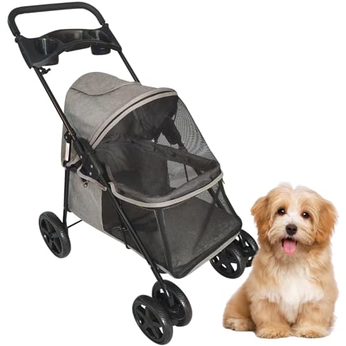 4 wheel Stroller w/o Basket-Black