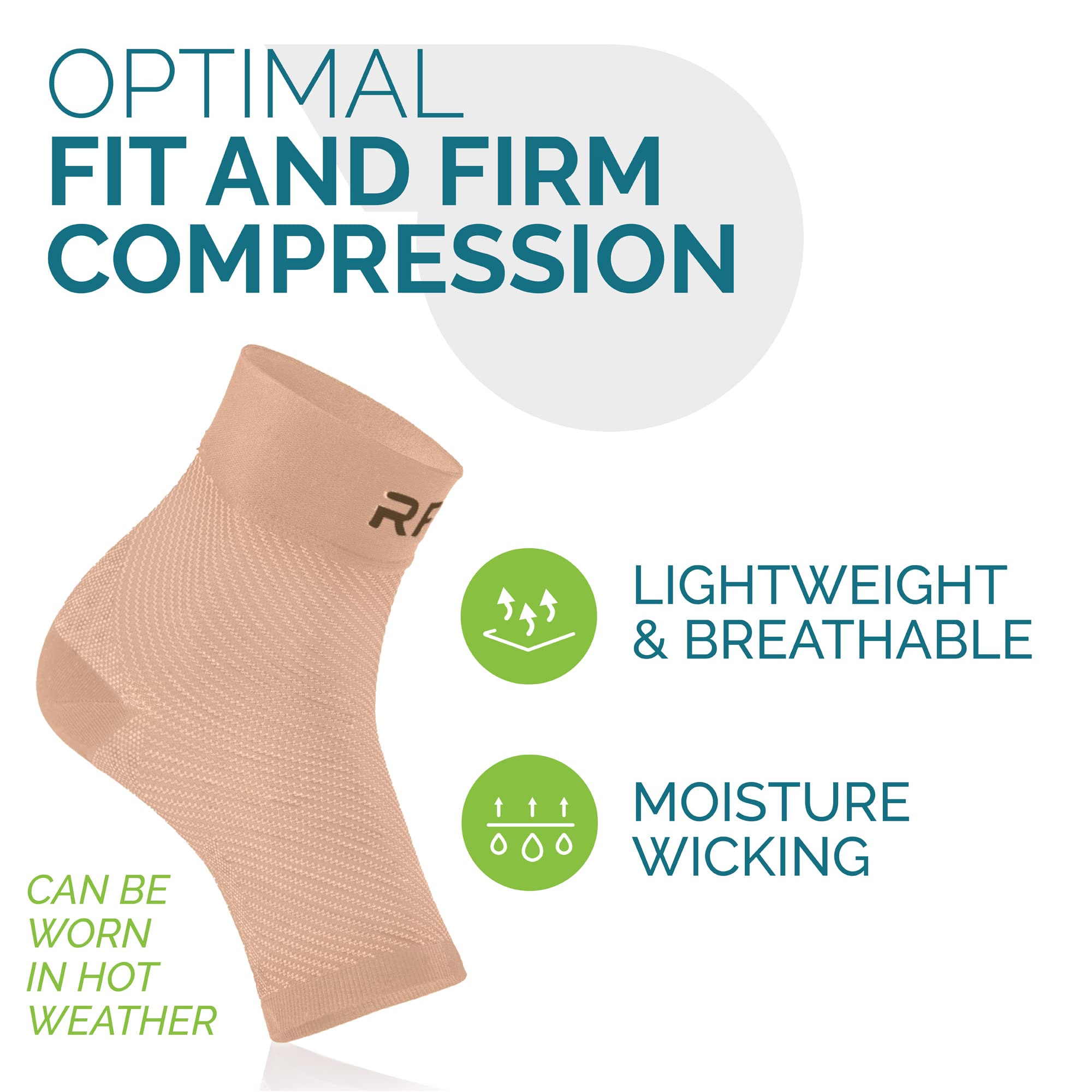 Run Forever Plantar Fasciitis Compression Socks - Foot & Ankle Support Sleeve for Women & Men - Toeless Arch Brace for Pain Relief, Night Splint, Achilles Tendonitis - Ideal for Running, Hiking & Daily Comfort