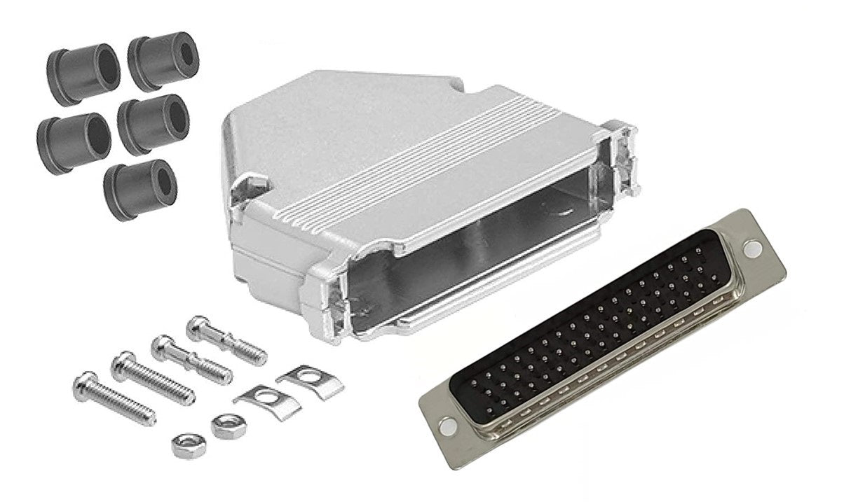 DB50 Male Solder Type Shielded Metal Hood - High Quality RF Coaxial Connector for Ham Radio, CCTV, and Antenna Applications