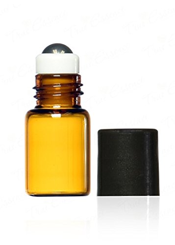 True Essence 2ml (5/8 Dram) Amber Glass Roll-on Bottles with Metal Roller Balls - Refillable Essential Oil Containers for Aromatherapy, Perfume & DIY Blends (Pack of 1440) | Perfect for Travel, Gifts & Holistic Wellness