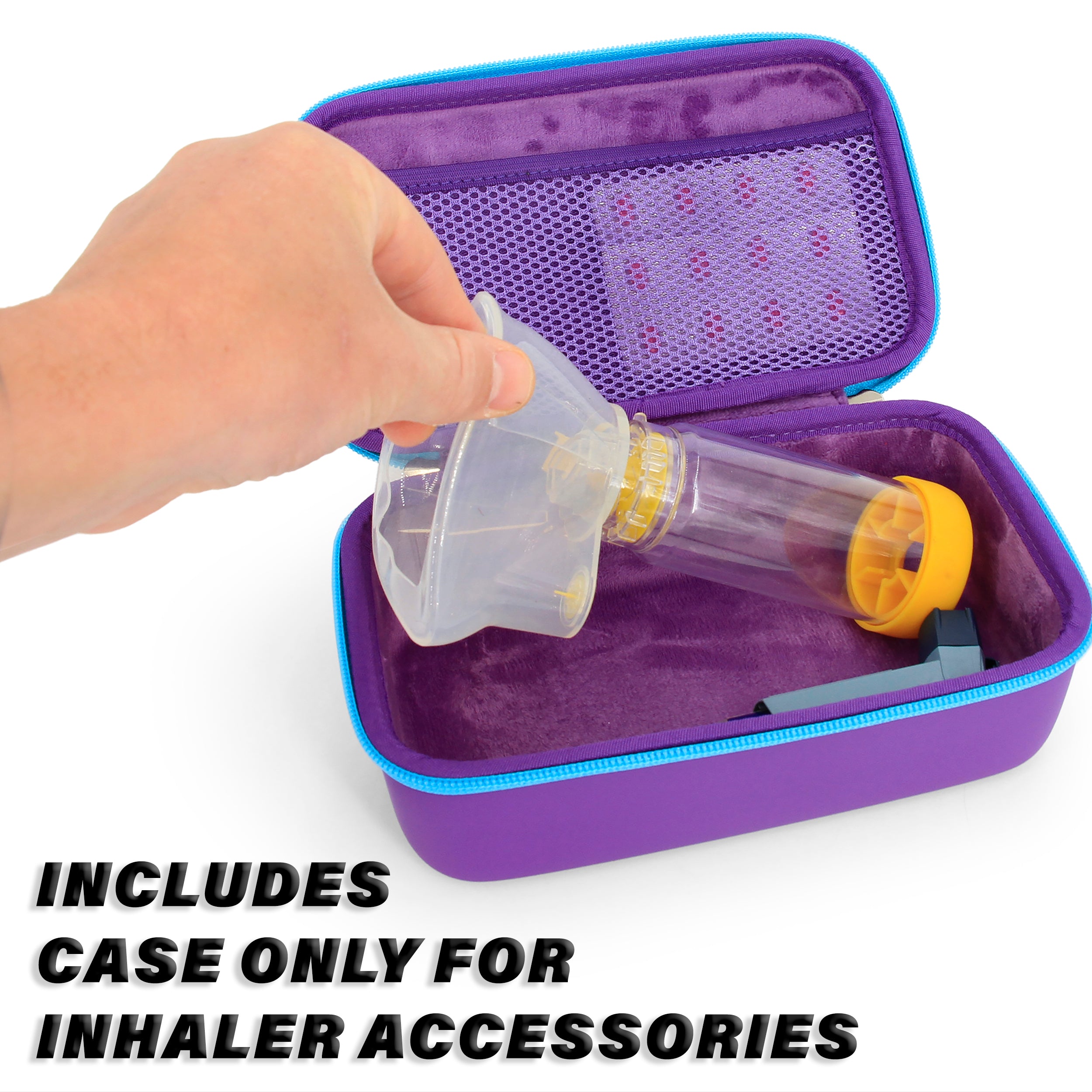 Portable Inhaler Spacer Travel Case - Protective Storage for Asthma Inhaler with Mask & Accessories | Perfect for Travel, Home & Emergency Use