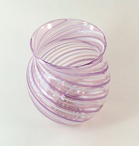Hand Blown Twisted Cane Glass Vase - Elegant Home Decor for Centerpieces, Wedding Decorations & Luxury Gift Giving