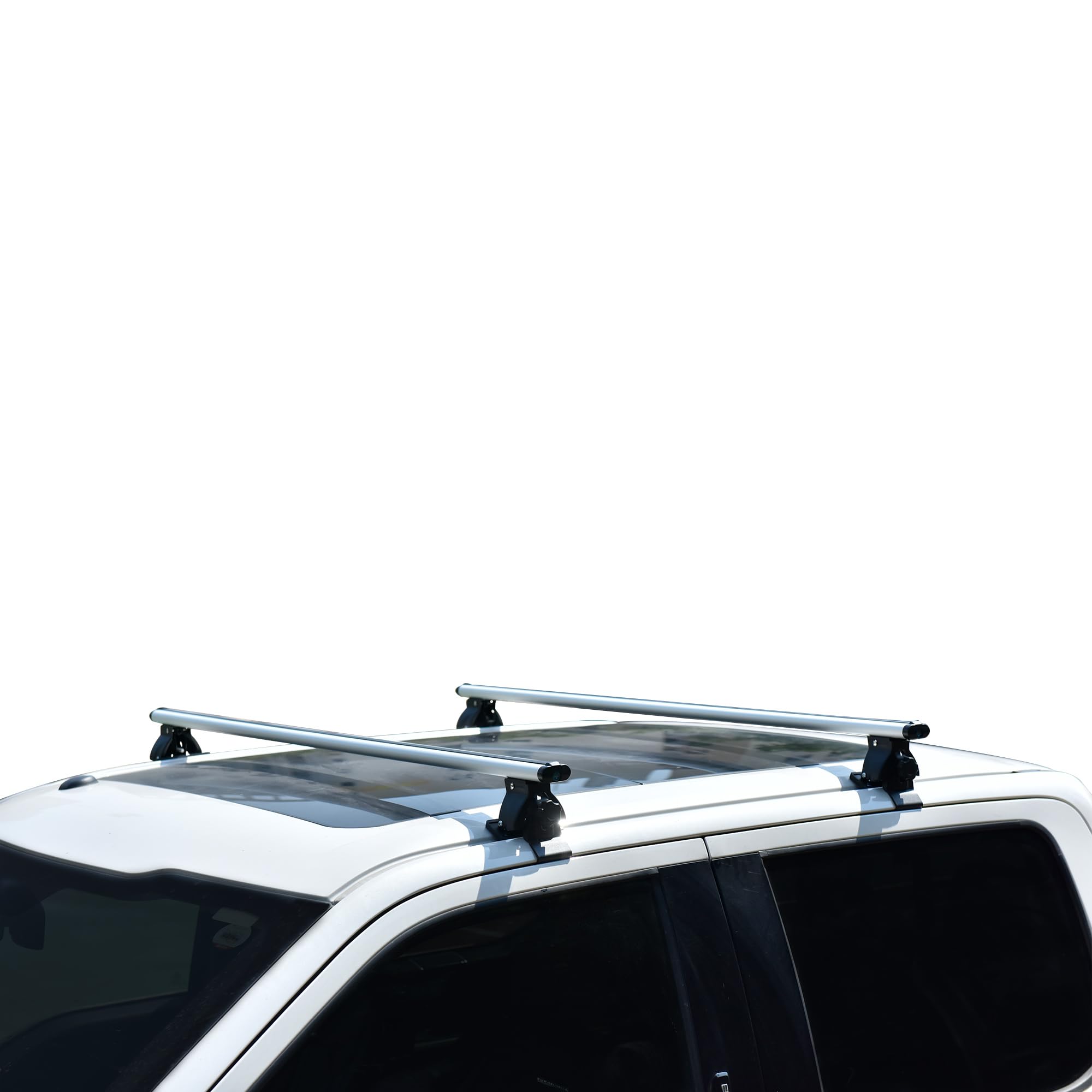 Black Horse Traveler Cross Bar Silver - Universal Fit for 2013-2025 Ram 1500, Ford F-150, Chevy Silverado 1500 & Toyota Tacoma (TR-60SI) | Heavy Duty Roof Rack for Camping Gear, Kayaks & Outdoor Adventures