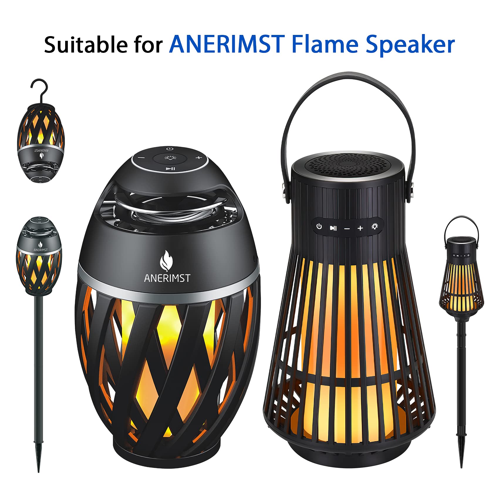 ANERIMST Speaker Pole Mount & Ground Stake with Hook - Compatible with ANERIMST Wireless Bluetooth Speakers - Perfect for Outdoor Parties, Backyard Gatherings & Poolside Entertainment