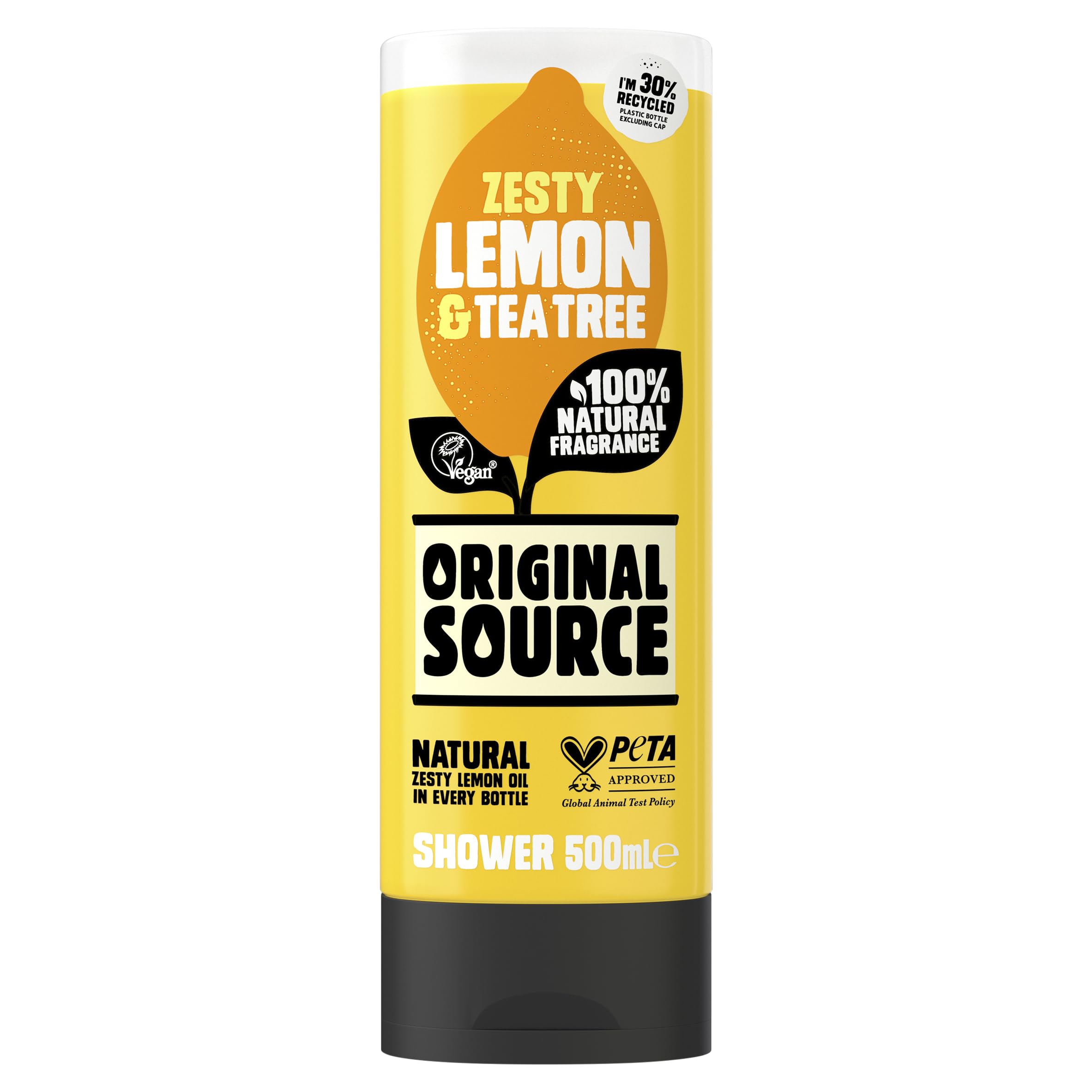Original Source Shower Gel 500ml - Refreshing Lemon & Tea Tree Scent for Men & Women - Hydrating & Invigorating Body Wash - Perfect for Morning Showers & Post-Workout Refreshment