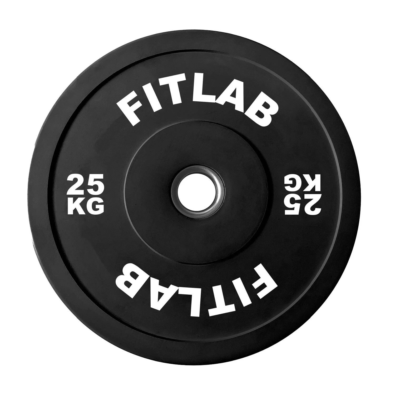Fitlab Premium Black Bumper Plates 25kg - Olympic Weight Plates for CrossFit, Powerlifting & Home Gym Workouts