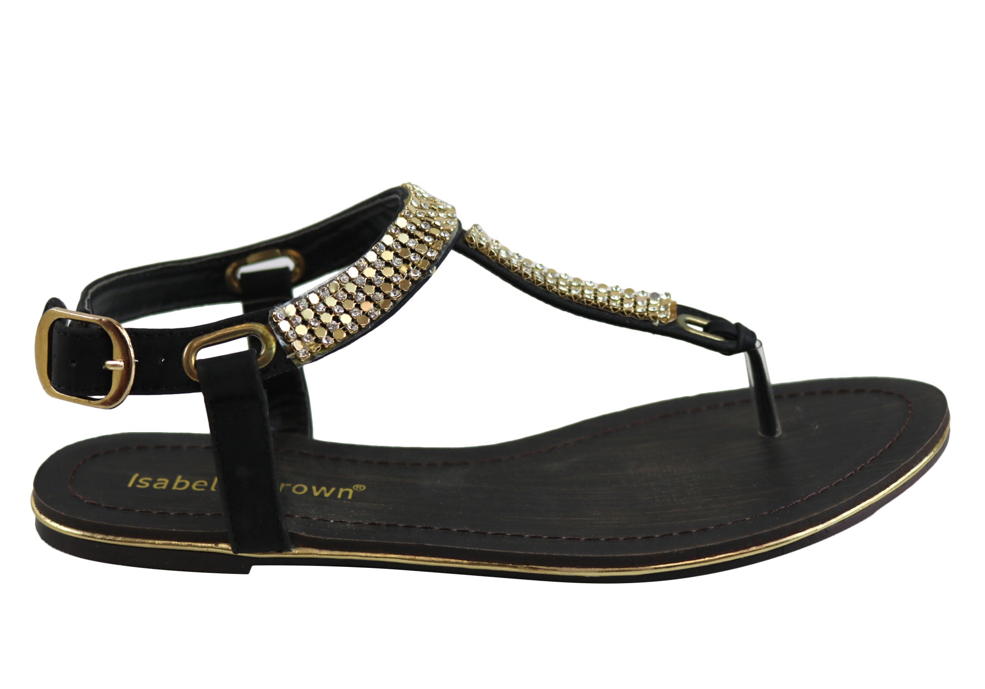 Isabella Brown Diane Women's Comfortable Flat Fashion Sandals - Perfect for Summer, Beach, and Casual Outings