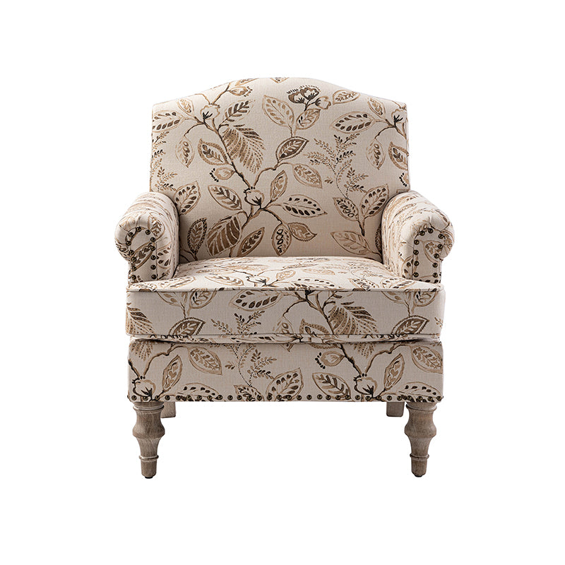 Raphael Farmhouse Armchair with Wooden Legs - Sturdy Frame Accent Chair for Living Room, Bedroom & Office (Multiple Styles Available)