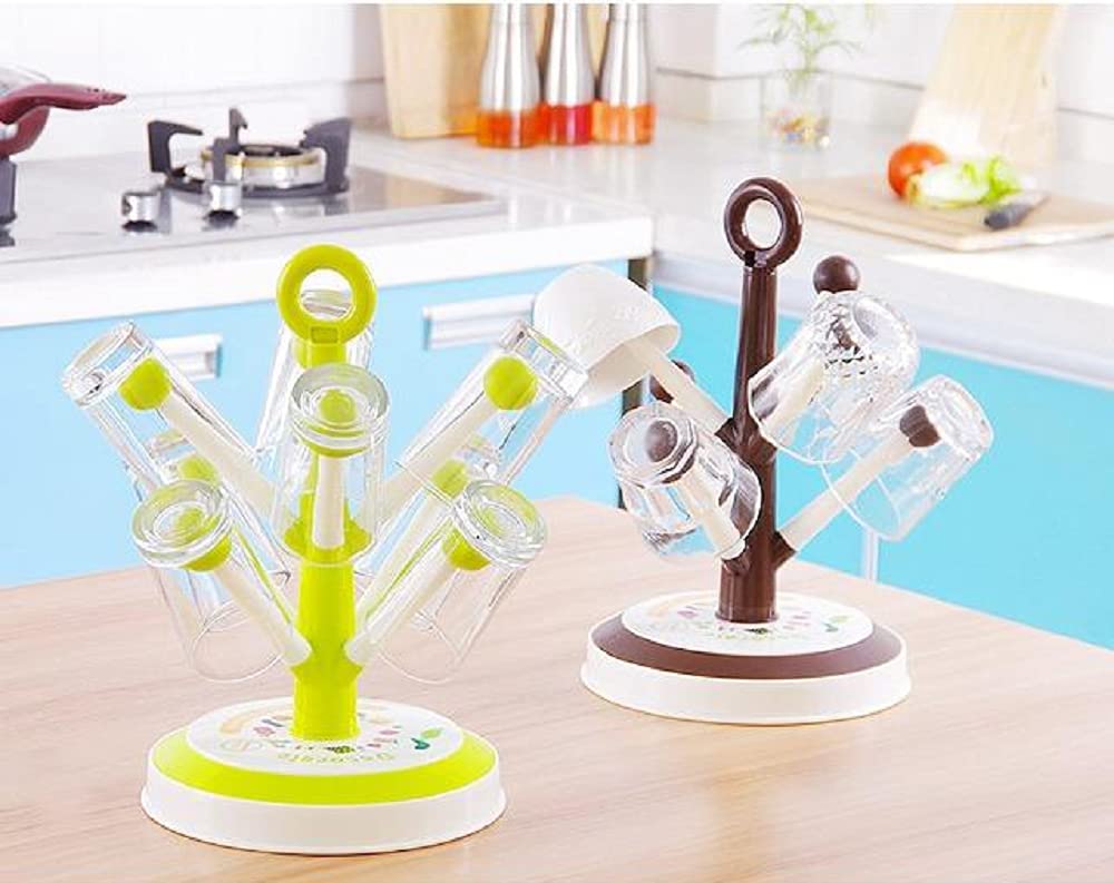 Stainless Steel Mug Tree Holder for Coffee Cups - 8 Cup Capacity - Perfect for Kitchen, Office & Dining Room Organization