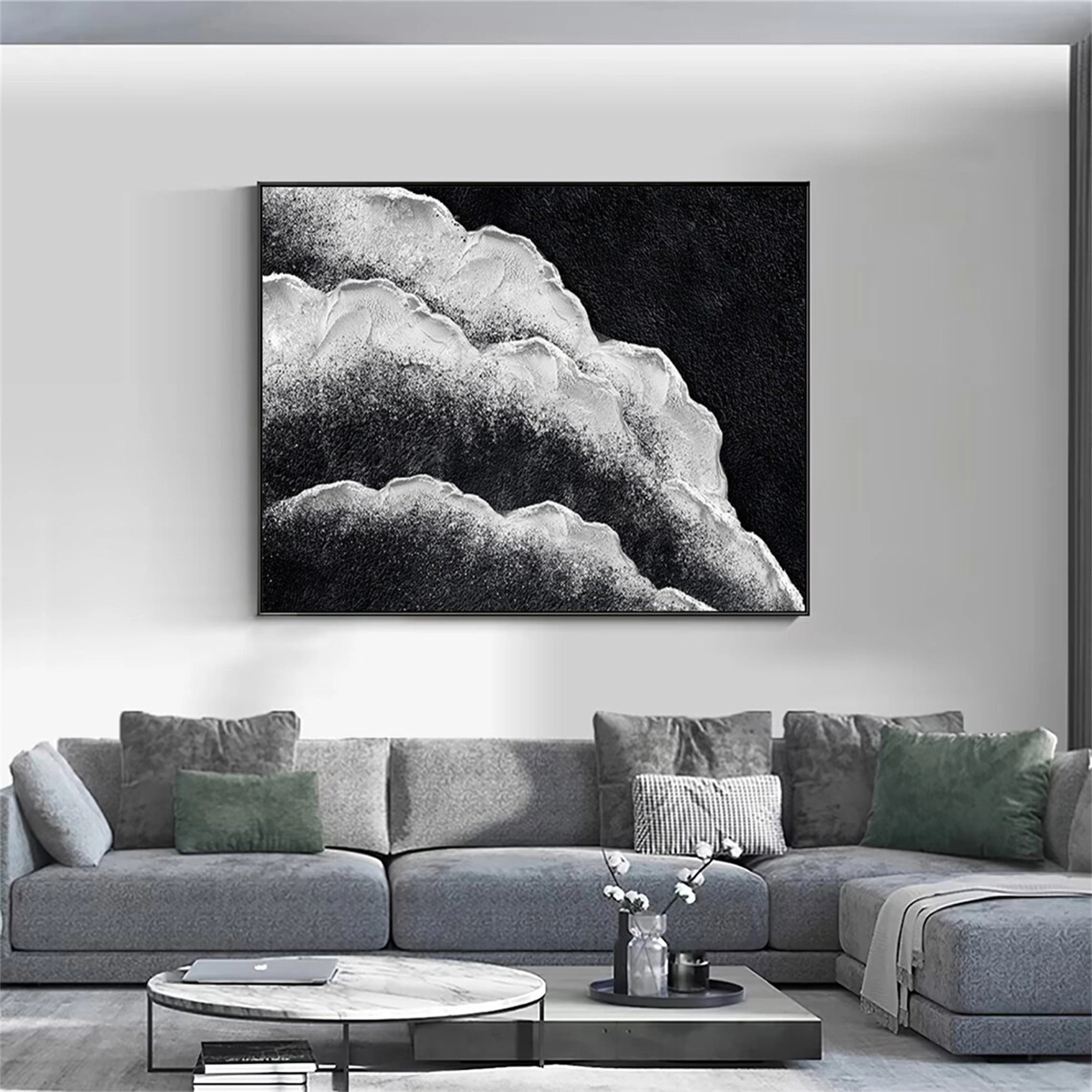 Ocean and Sky Painting #OS 115 - Handmade Canvas Wall Art for Home Decor, Office, Living Room & Bedroom
