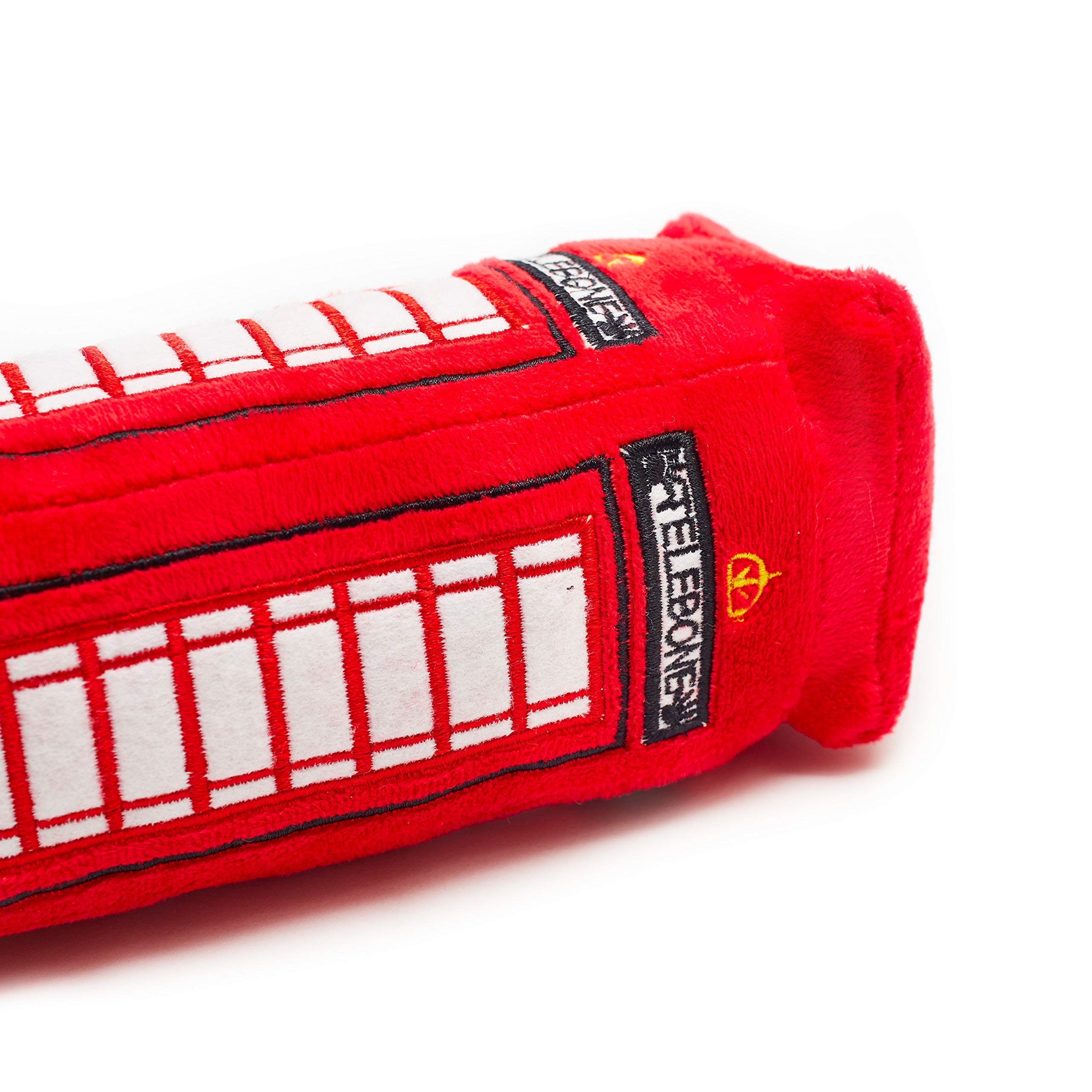 PetLondon British Red Telephone Box Plush Dog Toy with Squeaker - 6