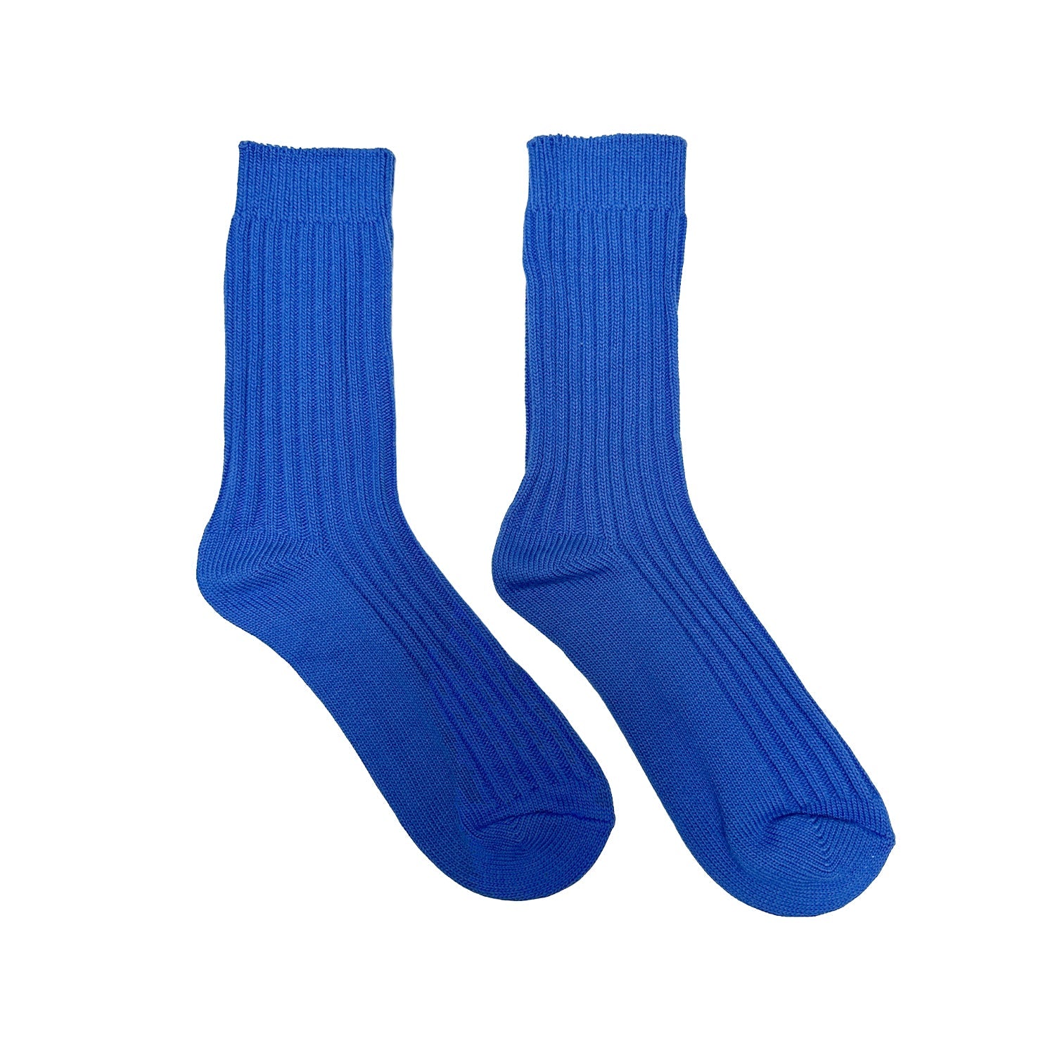 FLOOF Ribbed Tube Socks for Women & Men - Soft Comfortable Blue Crew Socks - Perfect for Casual Wear, Sports & Everyday Use
