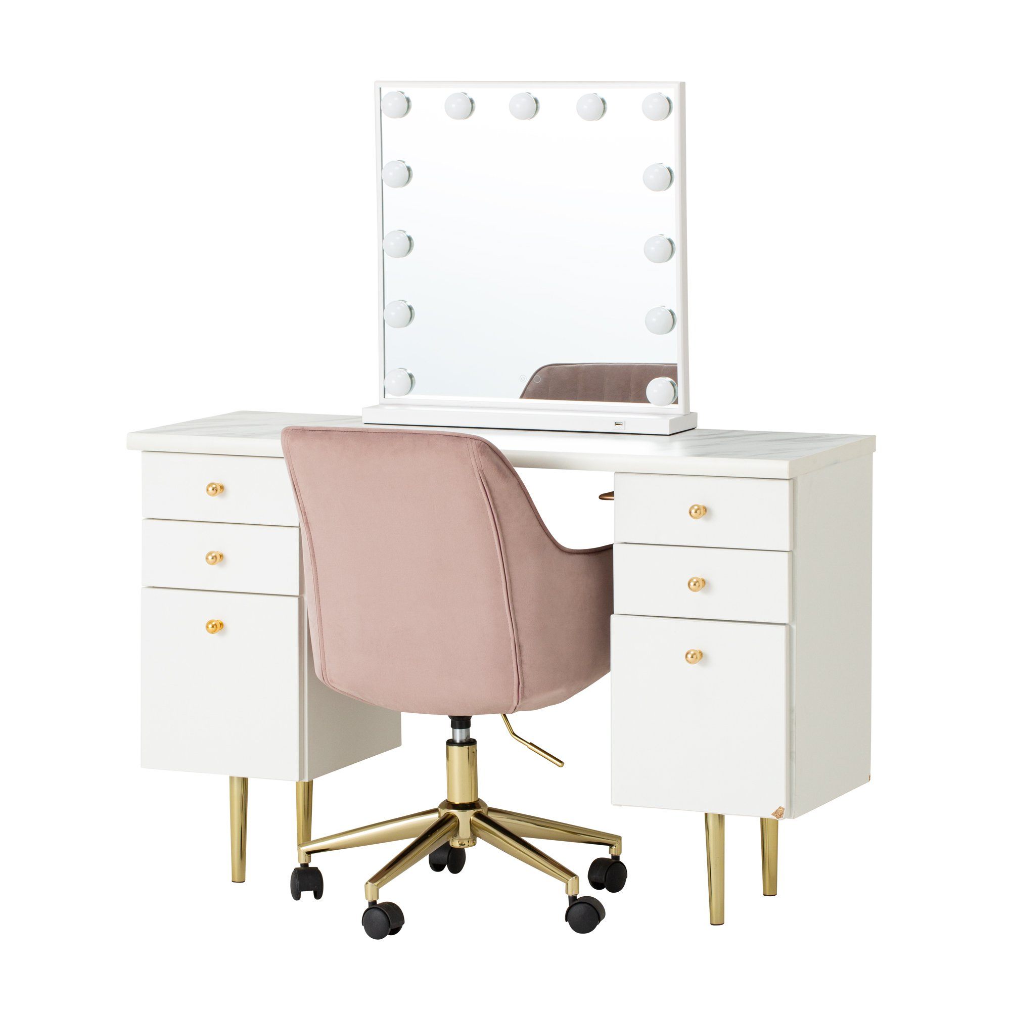 Eldorado Ergonomic Pink Desk Chair - Adjustable Height (W530 x D540 x H800) - Perfect for Home Office, Gaming & Study
