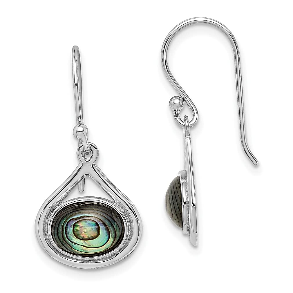 925 Sterling Silver Abalone Shell Shepherd Hook Drop Dangle Chandelier Earrings for Women | Elegant Fine Jewelry Gift for Her | Perfect for Weddings, Parties & Special Occasions