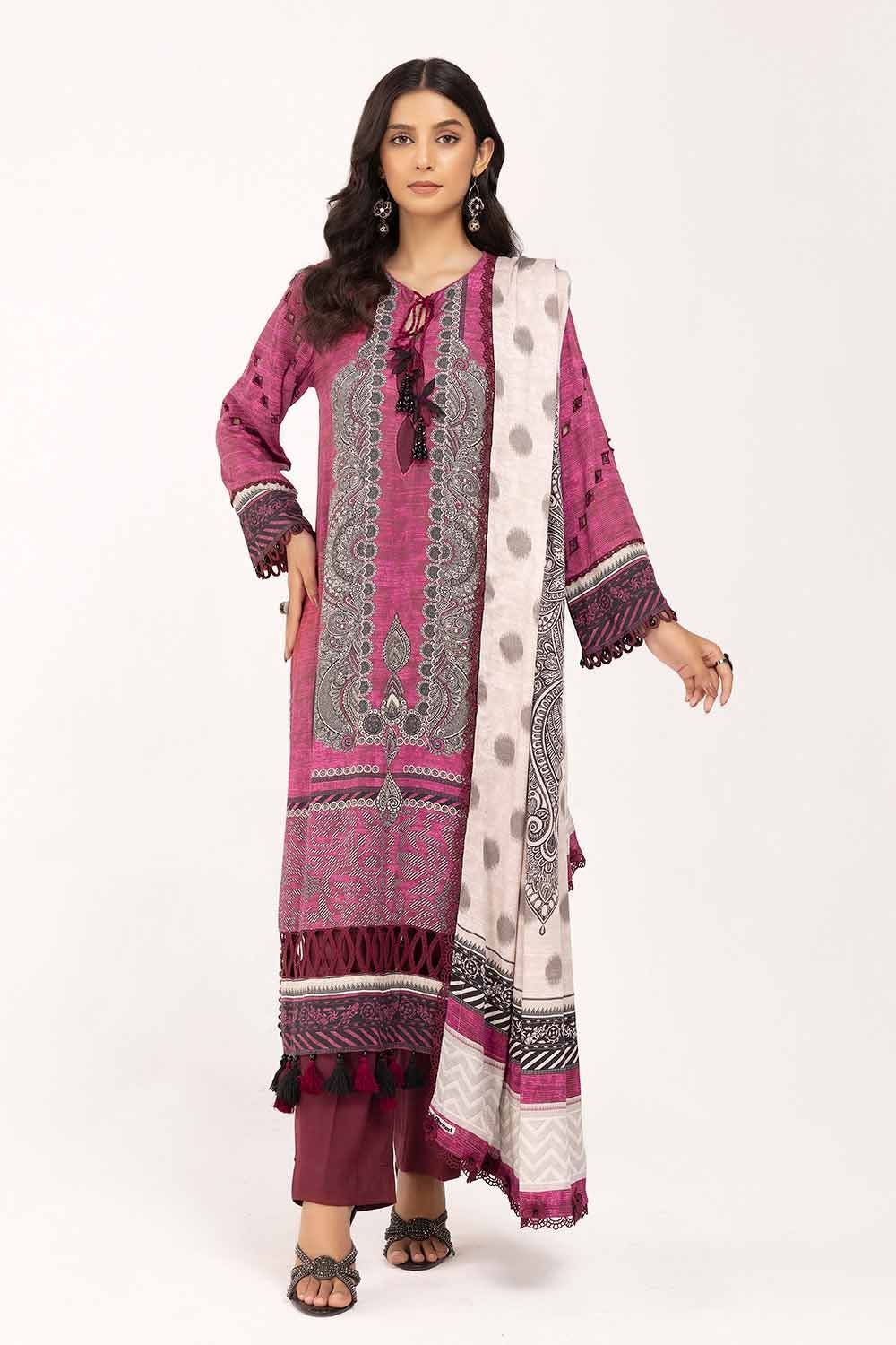 Gul Ahmed Pink Unstitched Suit for Women - Premium Cotton Fabric for Party Wear & Special Occasions