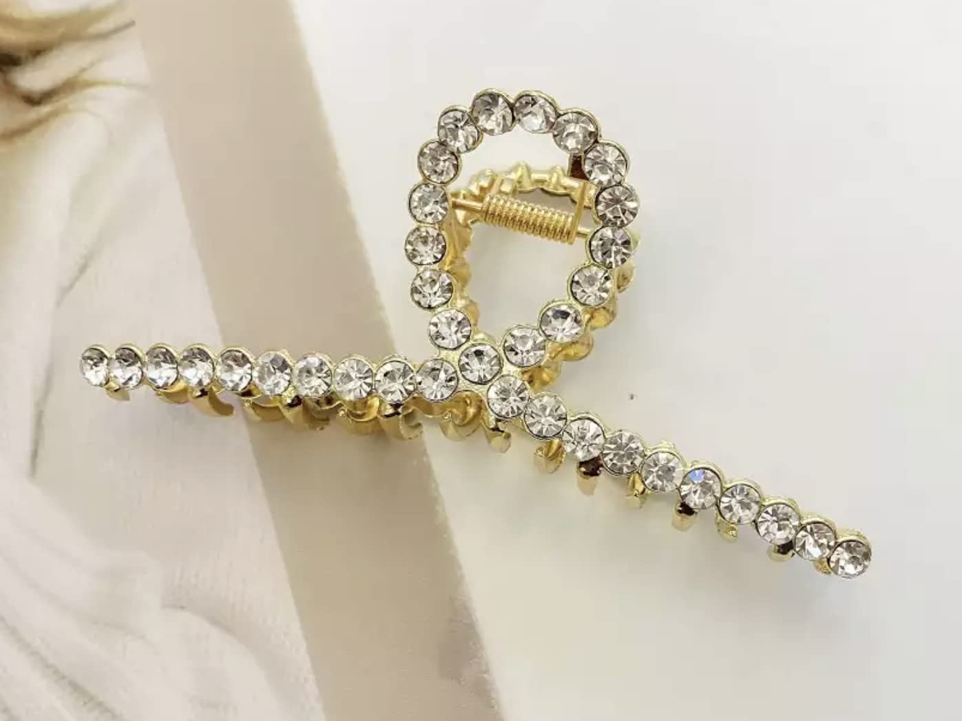 Elegant Crystal Cubic Hair Claw Clip for Women - Large Size Hair Accessories for Daily Use, Wedding, Party & Special Occasions