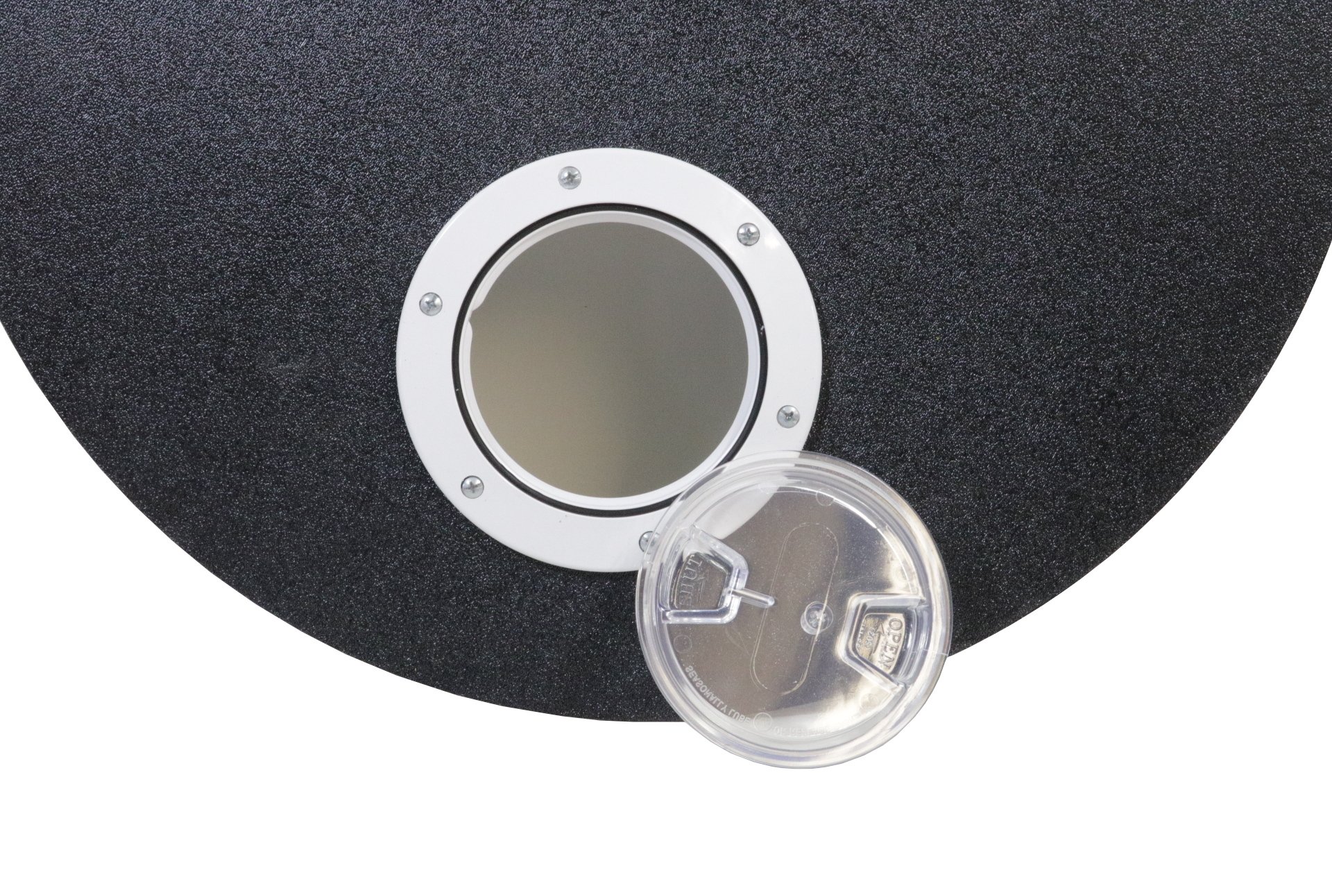 ABS Sump Cover with Pre-Installed Inspection Port - 23.5 Inch Waterproof Basement Access Cover for Sewage Pumps & Drainage Systems - Ideal for Home, Commercial & Industrial Use
