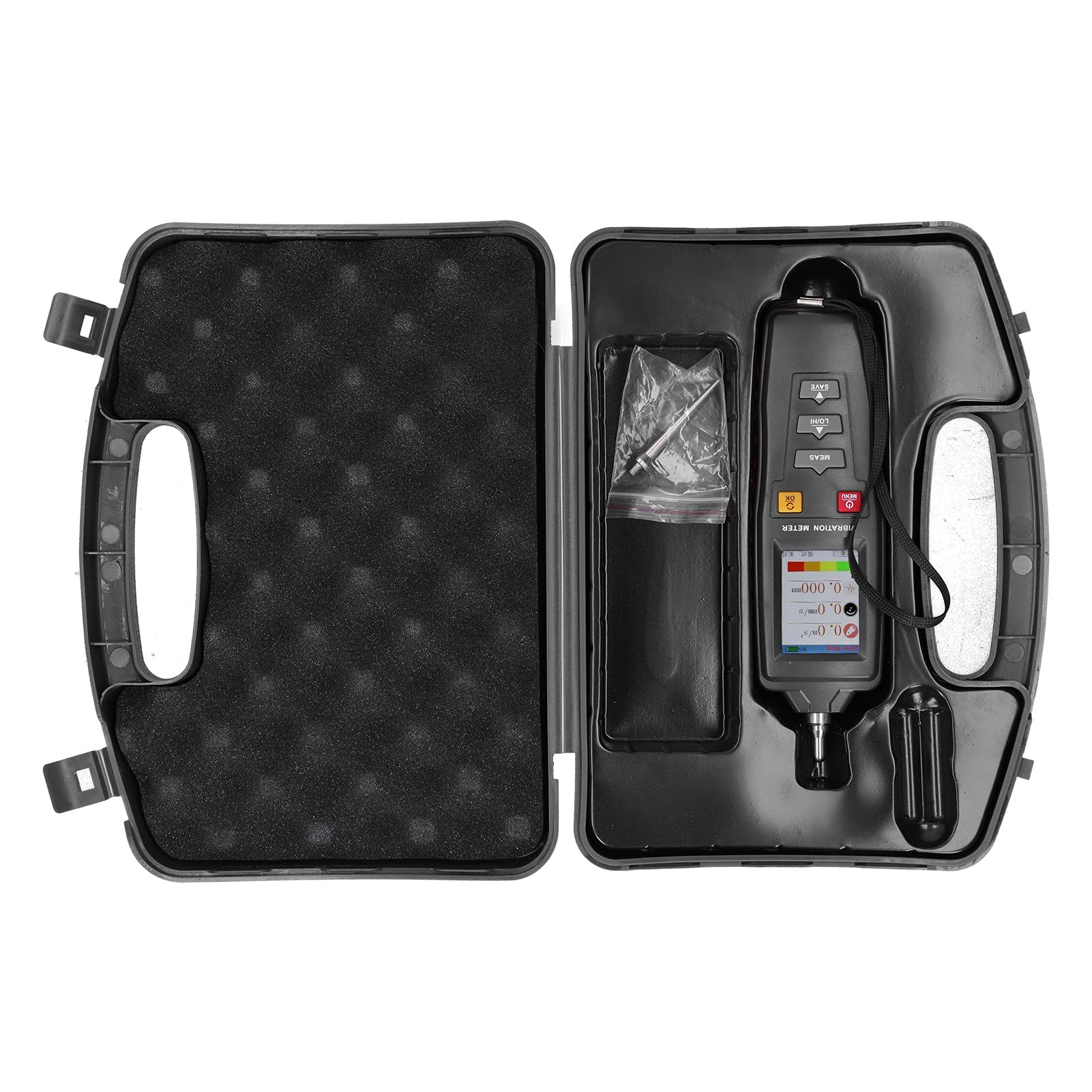 WT63B Digital Vibration Meter - High Sensitivity Portable Vibration Tester with Accelerometer, Resettable Job Timer & Color LCD Display | Industrial Equipment Maintenance, Machine Condition Monitoring, HVAC System Diagnostics