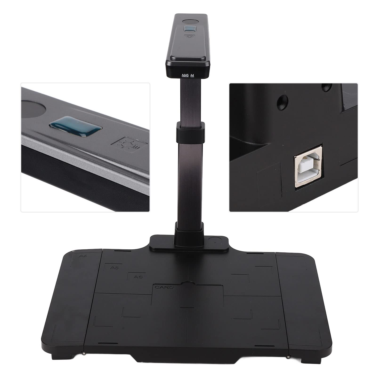 5MP Portable Document Camera for Teachers - Auto Focus, LED Lights, Foldable USB Scanner for A4 Size | Live Demos, Distance Learning, ID Card & Book Scanning | Windows Compatible | Perfect for Online Teaching, Webinars & Remote Education