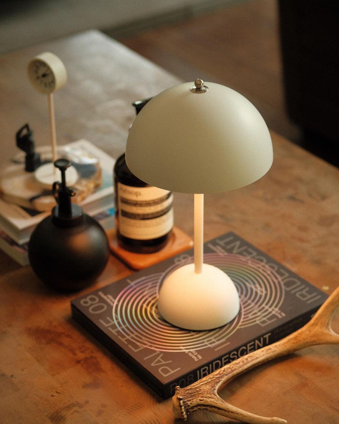 Portable Flowerpot Table Lamp - USB Rechargeable, Adjustable Brightness, Perfect for Bedroom, Living Room & Office Decor