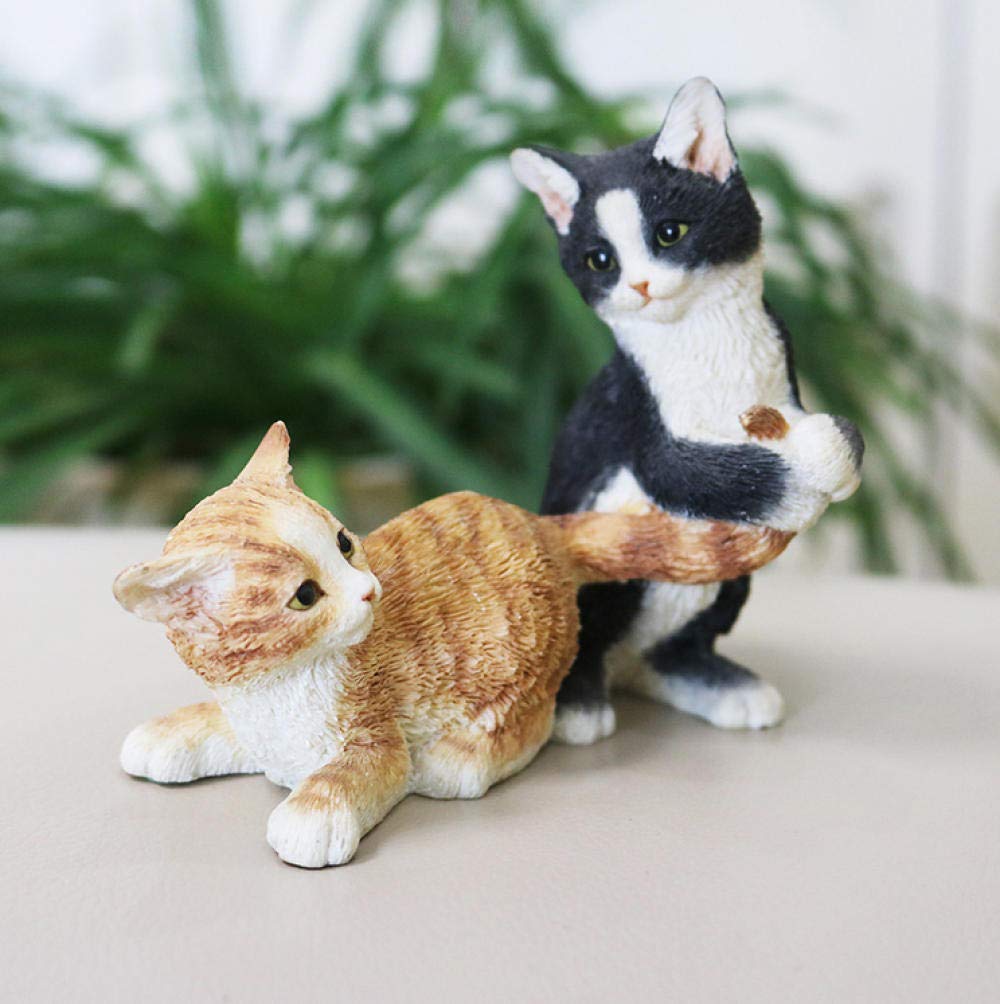 Cute Resin Cat and Dog Ornaments - Realistic Simulation Animal Models for Car Decor, Home Display, and Gift Giving - Handmade Resin Crafts for Pet Lovers