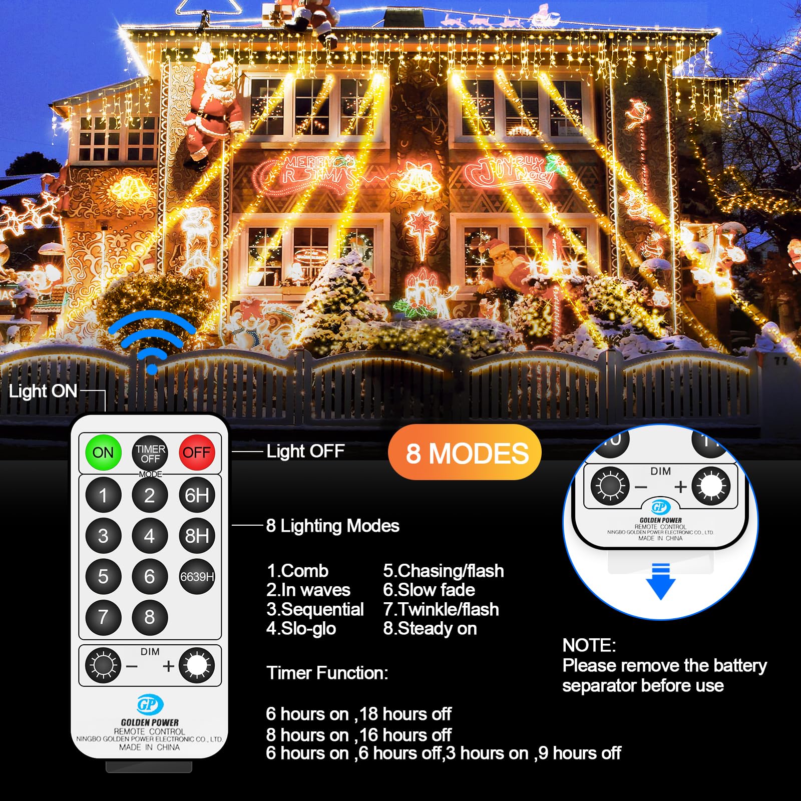 1000 LED Christmas Lights Outdoor Waterproof String Lights - 394FT/120M, 8 Modes with Timer, Warm White Fairy Lights for Xmas Tree, Yard, Patio, Wedding, Party Decor | Indoor & Outdoor Holiday Decorations