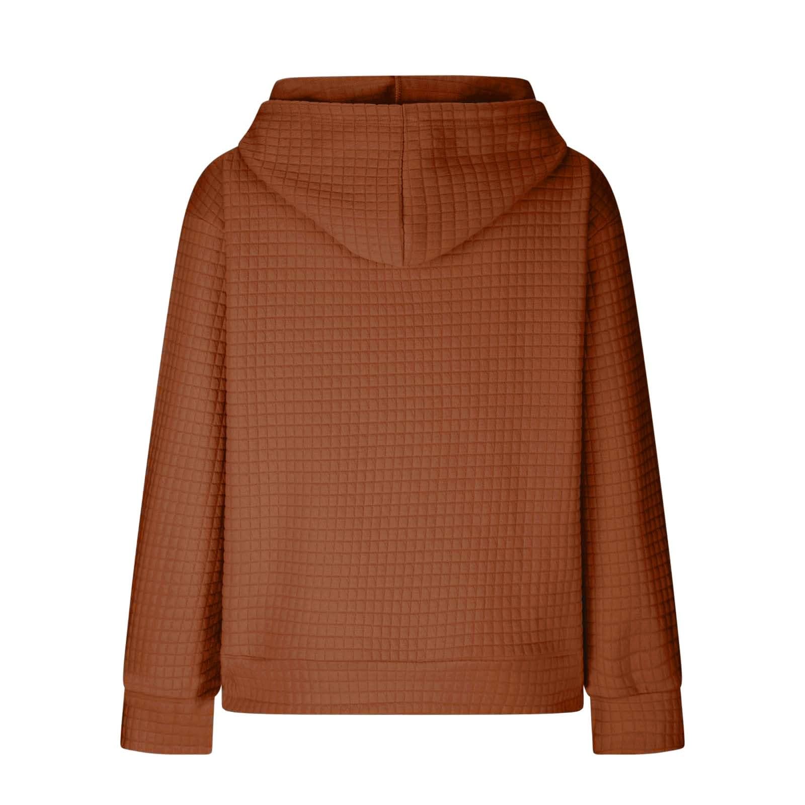SHAOBGE Women's Solid Color Waffle Hoodie - Casual Pullover Sweatshirt for Fall 2023 | Cozy Fashion Top for Everyday Wear, Lounging & Outdoor Activities