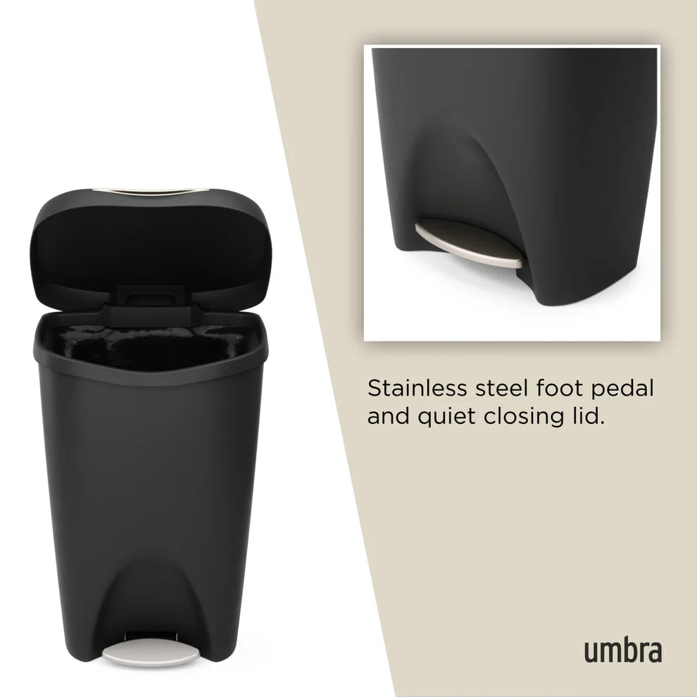 50L Step-On Trash Can with Lid - Hands-Free Foot Pedal Kitchen Garbage Bin for Home, Office, and Bathroom - Odor Control & Leak Proof Design