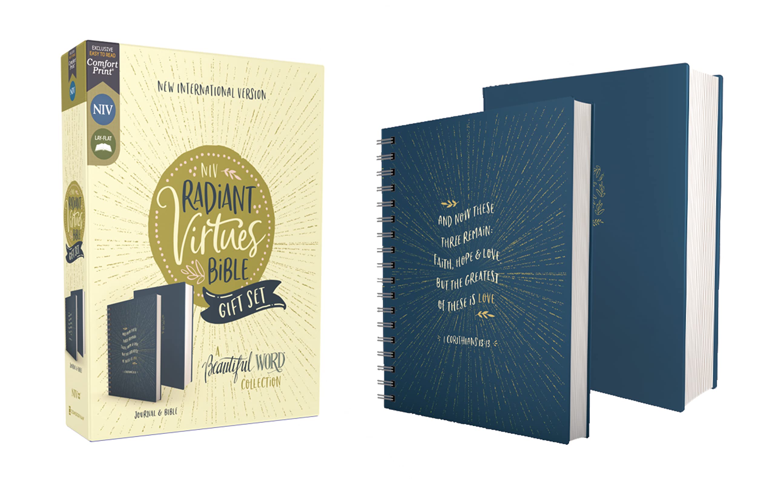 NIV Radiant Virtues Bible: Hardcover Red Letter Comfort Print with Journal Gift Set - Inspirational Christian Bible Study for Faith, Hope & Love - Perfect for Devotional Reading, Bible Study Groups & Spiritual Gifts