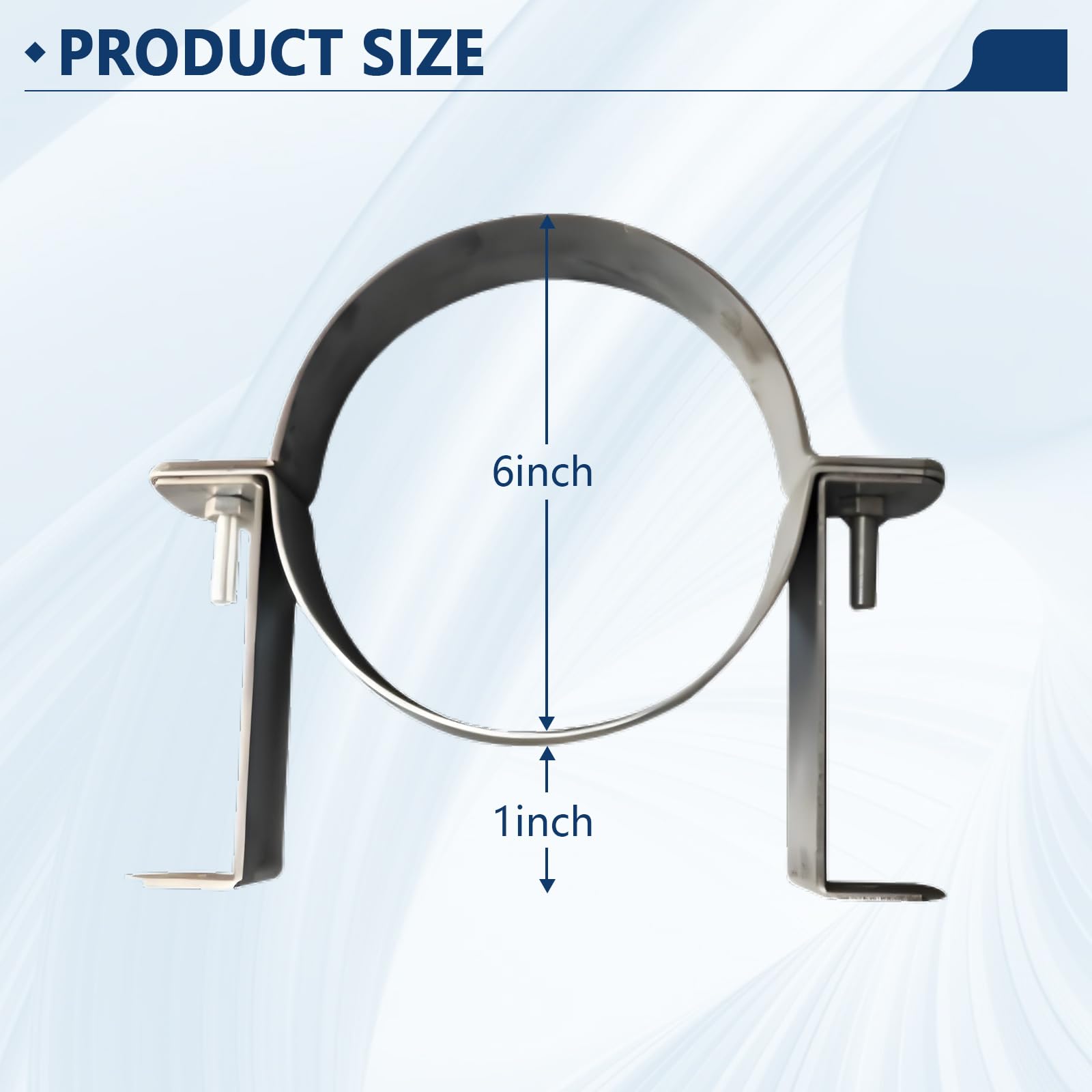 2 Pack 6 Inch Adjustable B Vent Wall Straps - Silver Round Gas Vent Pipe Brackets for Chimney & HVAC Duct Support - Perfect for Home Heating Systems & Fireplace Installations