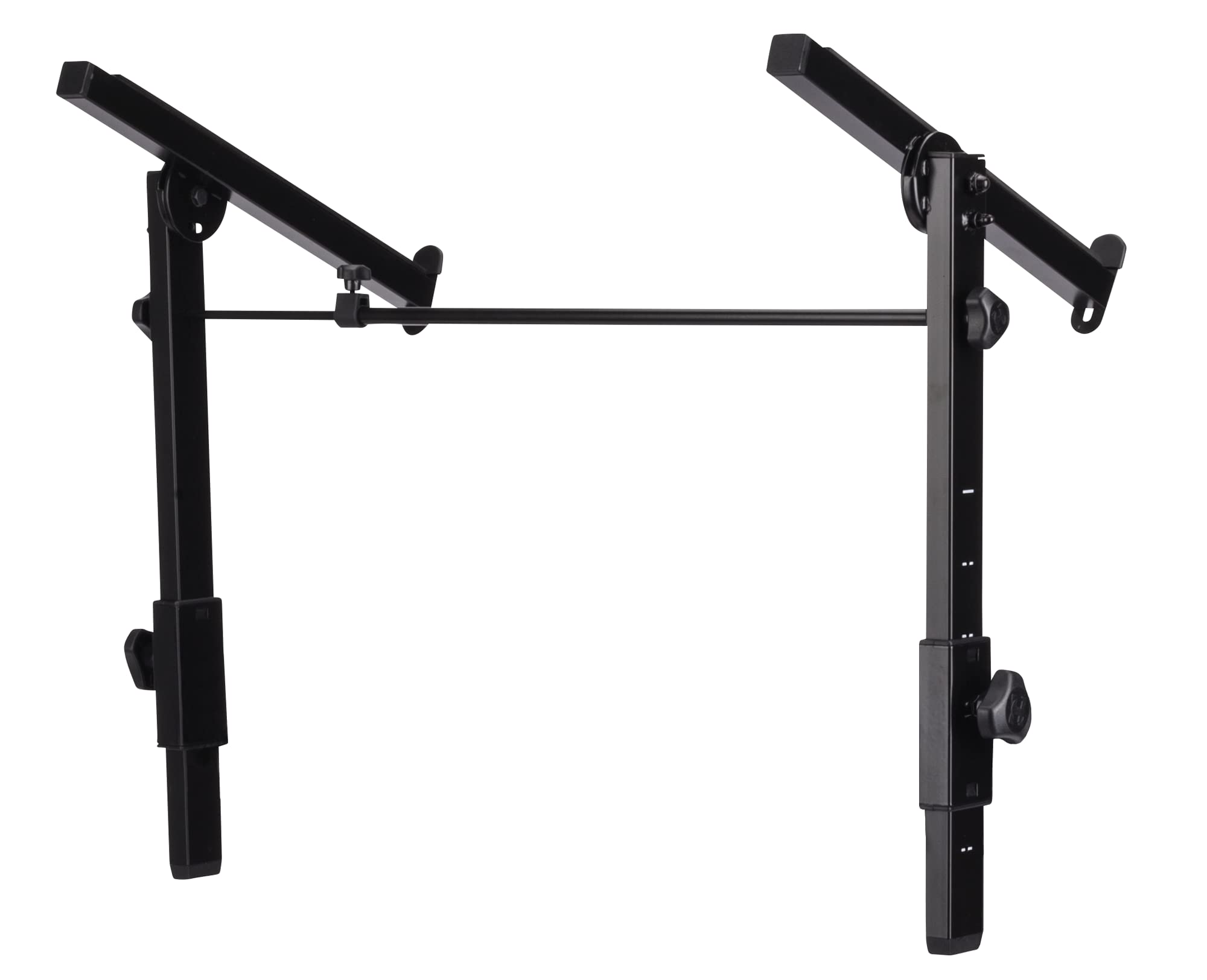 Hercules KS410B Heavy Duty Double Tier Keyboard Stand with Auto-Locking Mechanism - Black | Perfect for Studio, Stage & Home Music Production