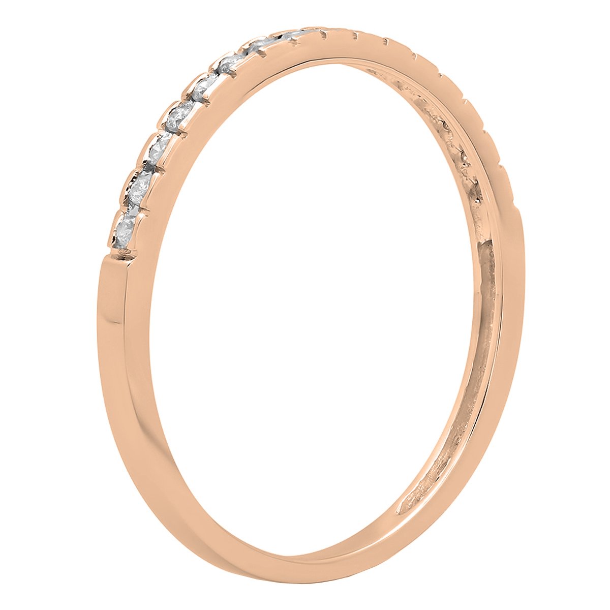 0.10 Cttw 10K Solid Gold Round Diamond Stackable Wedding Band for Women - Anniversary Gift, Bridal Jewelry, Stackable Ring Set for Everyday Wear & Special Occasions