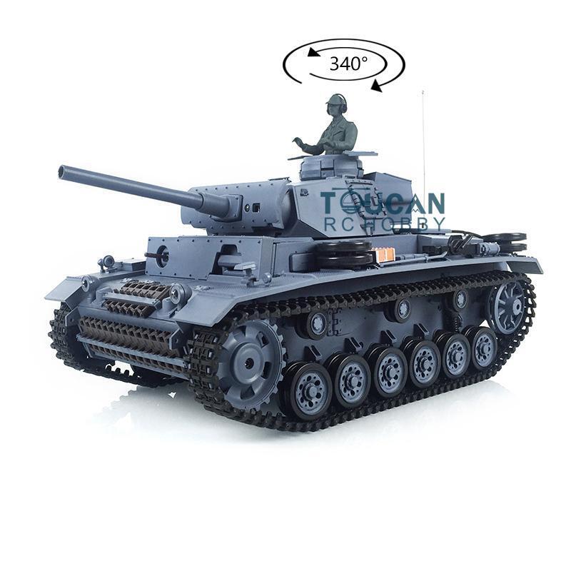 2.4Ghz Henglong 1/16 Scale 7.0 German Panzer III L RTR RC Tank Model - US Stock - 3848 Transmitter with 340° Rotating Turret - Ready-to-Run Battle Tank for Collectors & Military Enthusiasts - Perfect for Outdoor Battles, Display & RC Hobby Fun