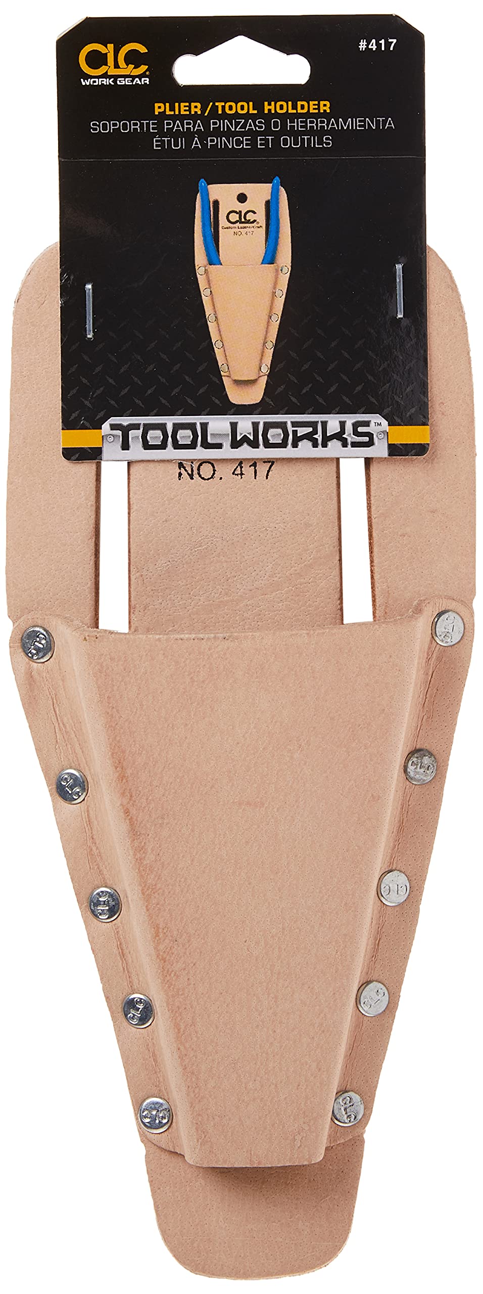 CLC Custom Leathercraft 417 Leather Tool Holder for Pliers - Durable Belt Loop Pouch for Electricians, Plumbers & Handymen - Perfect for Work Belt Organization & Job Site Convenience