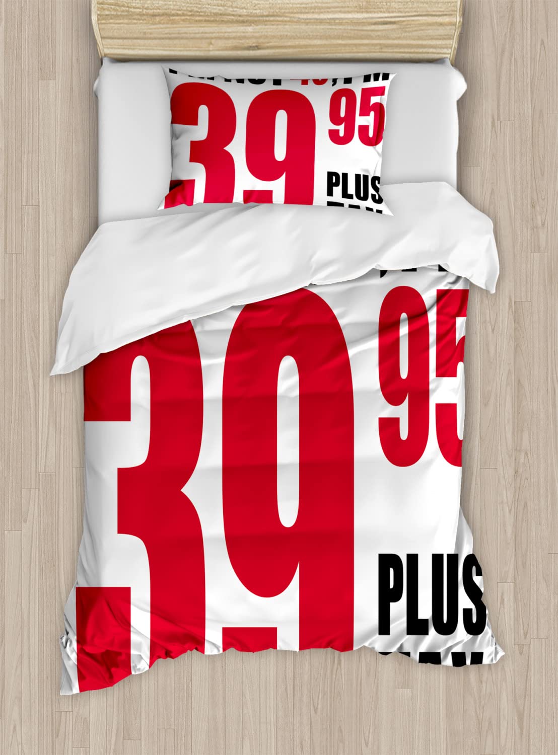 Ambesonne 40th Birthday Duvet Cover Set - Funny 40th Birthday Slogan in Pictogram Style - 2 Twin Size Duvet Covers & 2 Pillowcases - Hot Pink, Black & White - Perfect for Birthday Gifts & Themed Bedroom Decor