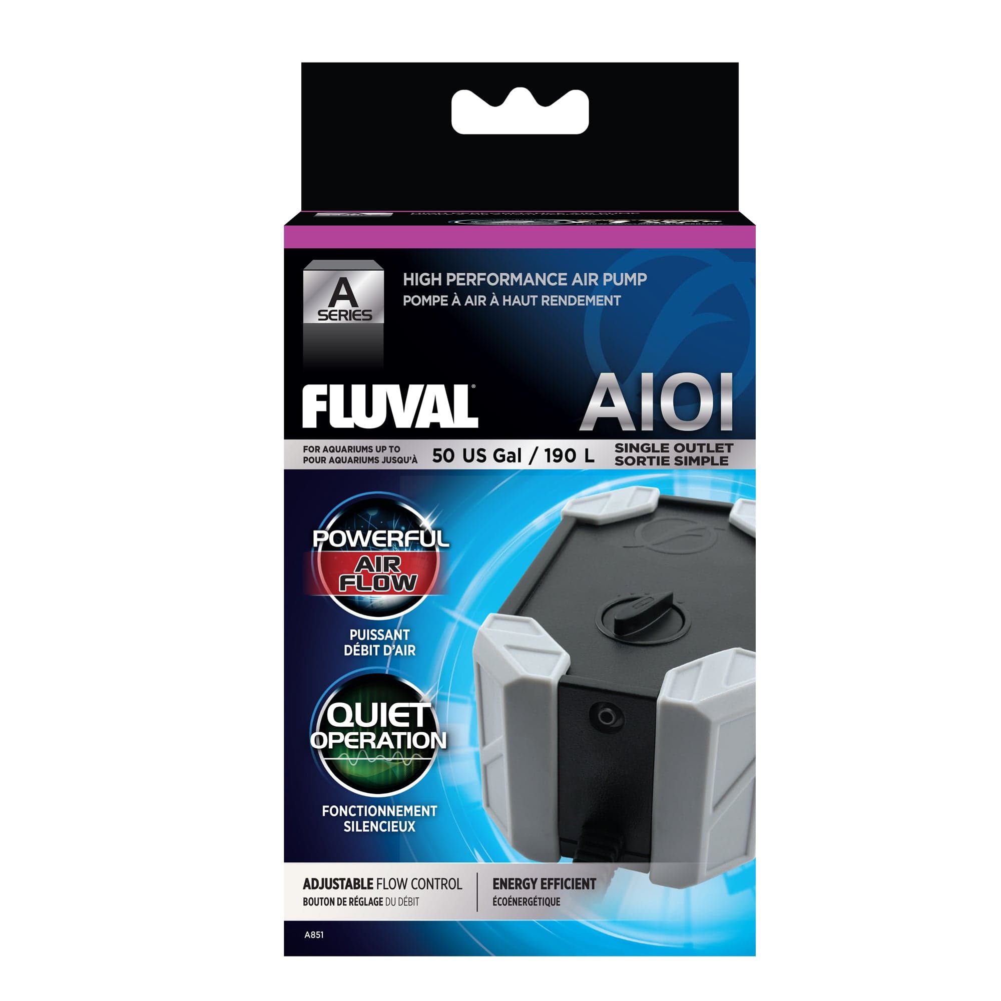 Fluval A Series Air Pump - Quiet Aquarium Air Pump for Fish Tanks, Hydroponics & Oxygenation | Ideal for Home Aquariums, Fish Breeding & Pond Aeration