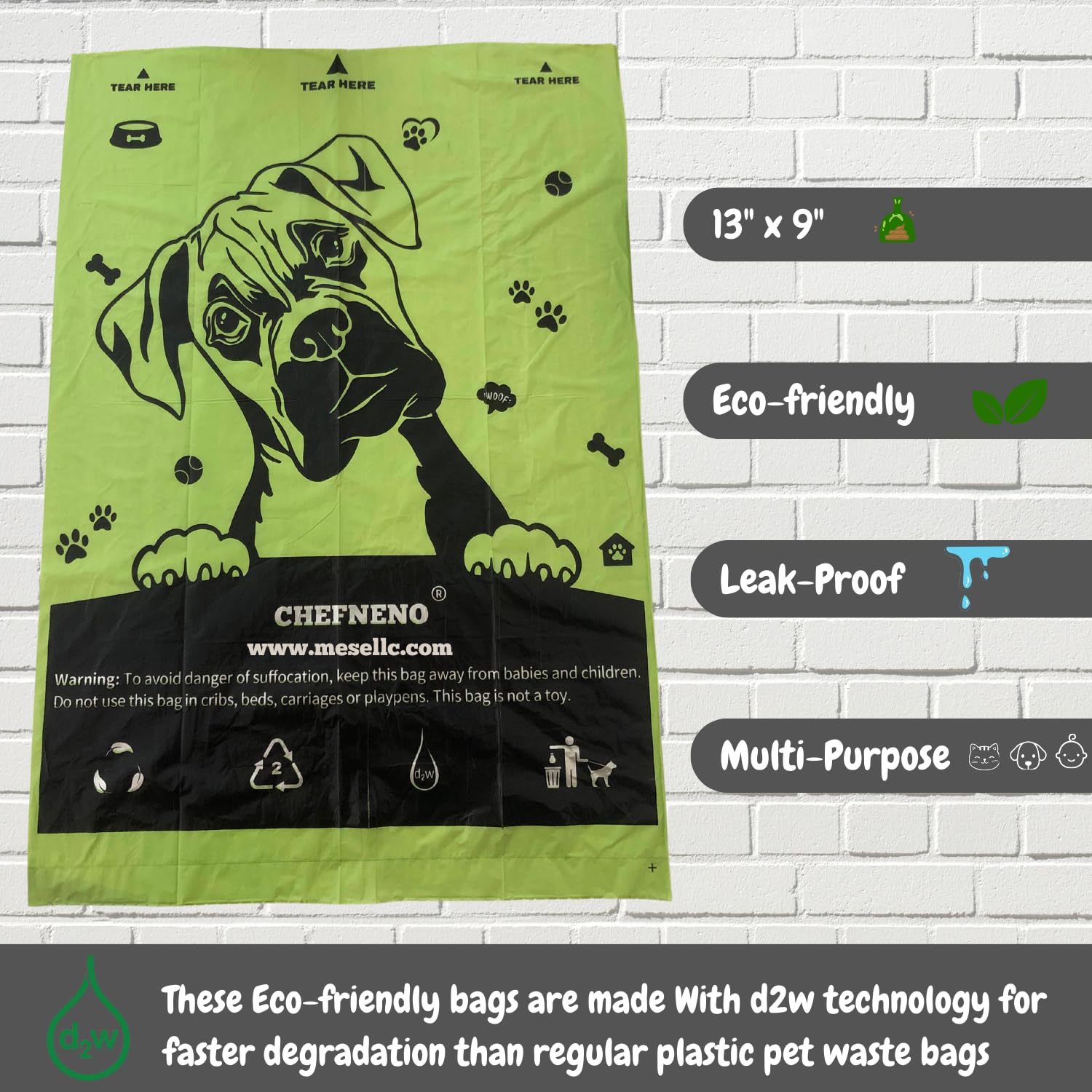 Eco-Friendly Biodegradable Dog Poop Bags with Dispenser - 576 Bags (32 Refill Rolls) | Unscented Pet Waste Bags for Dogs & Cats | Perfect for Park Walks, Backyard Cleanup & Travel