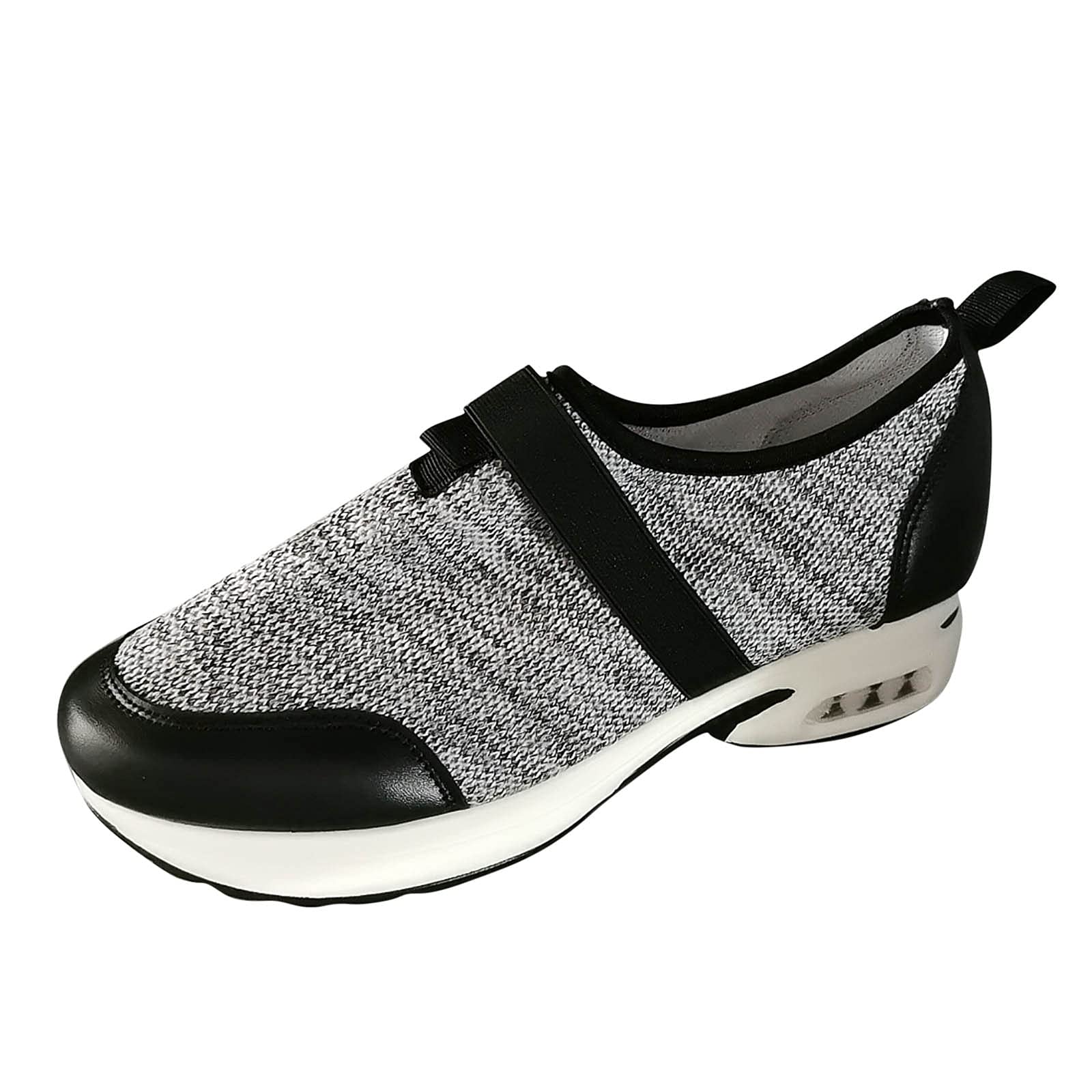 Women's Stretchy Knit Casual Sneakers with Elastic Straps - Fashionable Wide Width Slip-On Shoes for Walking, Travel & Everyday Wear