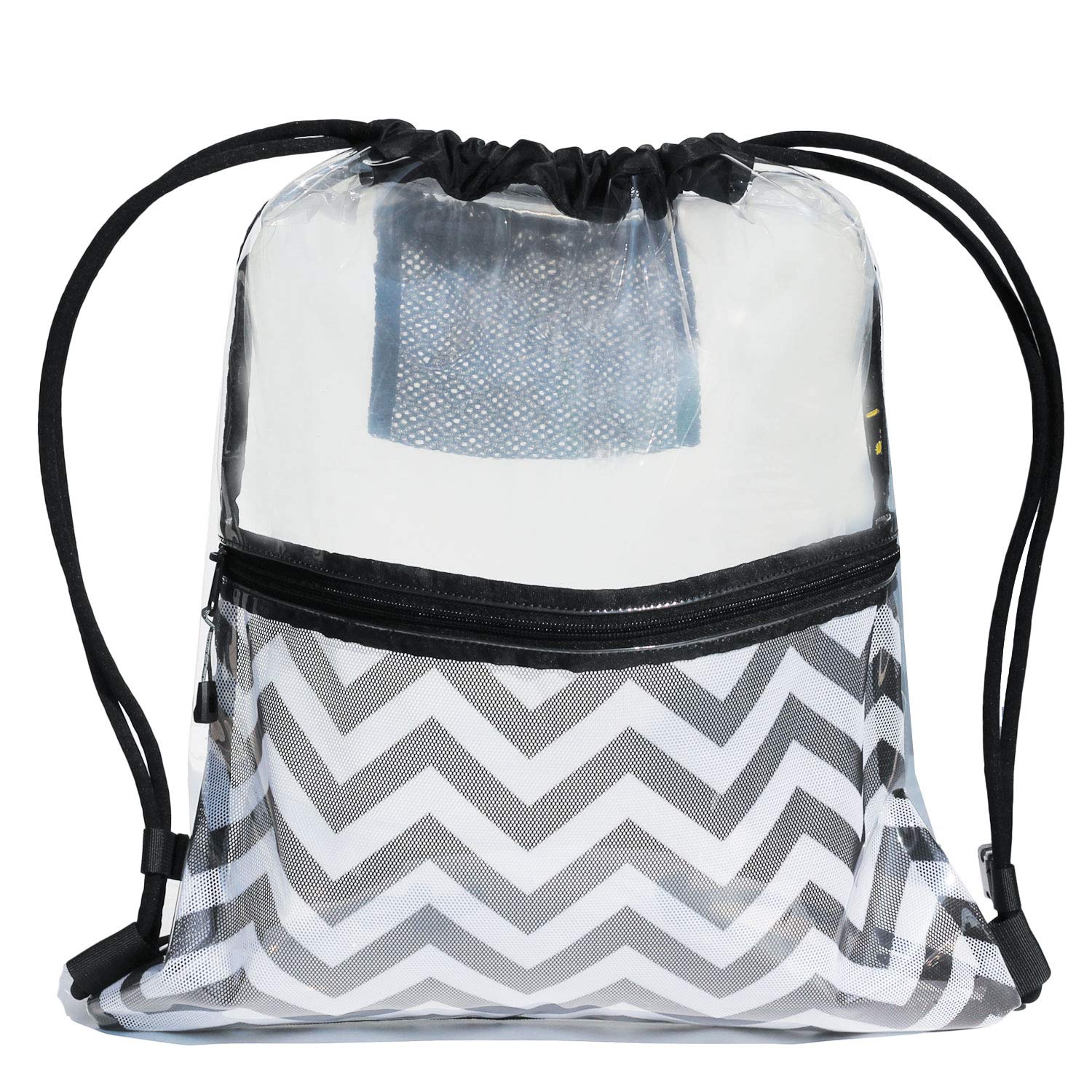 VAVAER Clear Drawstring Gym Bag for Yoga, Travel & Beach - X-Large