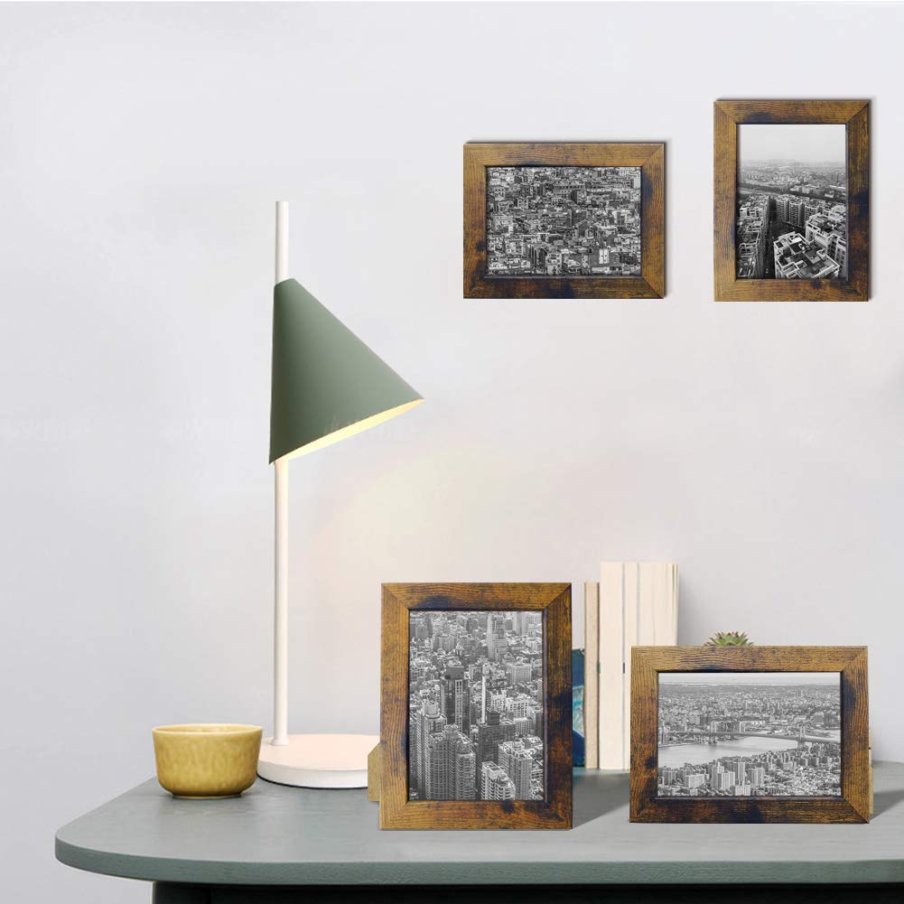 PETAFLOP Multi-Size Picture Frame Set with Mirror - Wall Mount Photo Display for Living Room, Bedroom & Office Decor