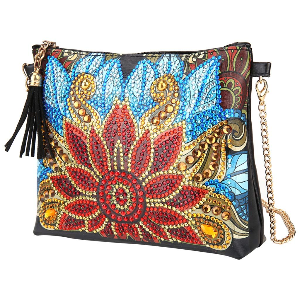 Diamond Painting Bag for Women - URYKEE Cross Stitch Art Tote & Crossbody Purse with Special Shaped Drills, Embroidery Kit for DIY Crafts, Gifts & Home Decor (Multicolor) | Perfect for Art Projects, Fashion Accessories & Creative Gift Ideas