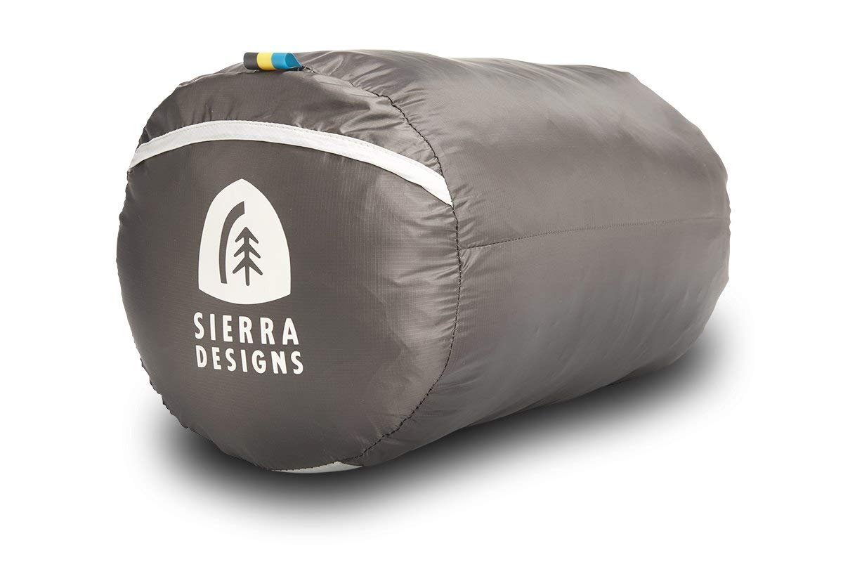 Sierra Designs Backcountry Bed 20°F Sleeping Bag - 650 Fill Dridown - Lightweight Zipperless Down Sleeping Bag for Camping, Backpacking & Hiking - Men's, Women's & 2-Person - Perfect for Cold Weather Adventures & Outdoor Exploration